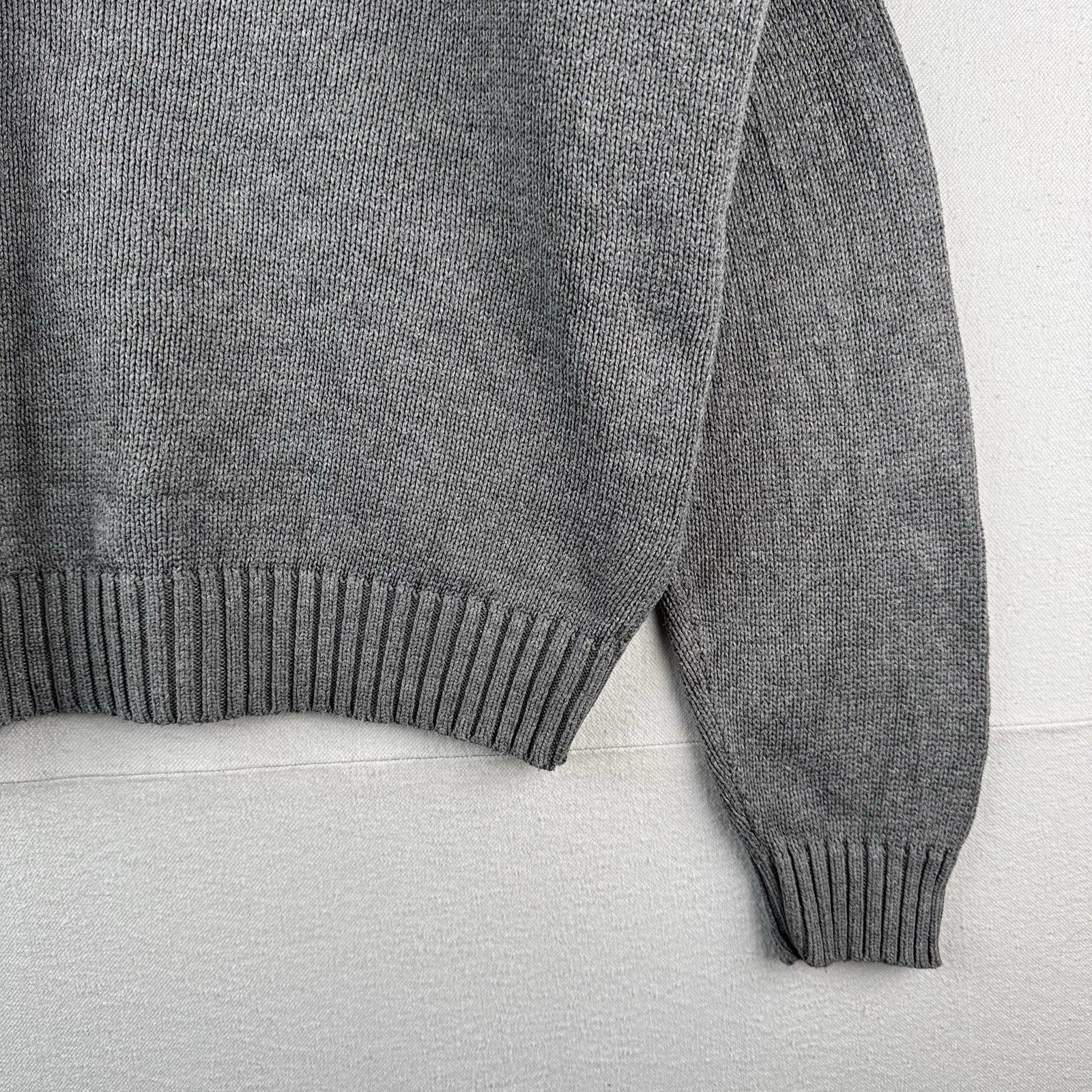 90’s Vintage Polo Ralph Lauren Knit Sweater Men’s 2XL Gray Cotton Crew Neck