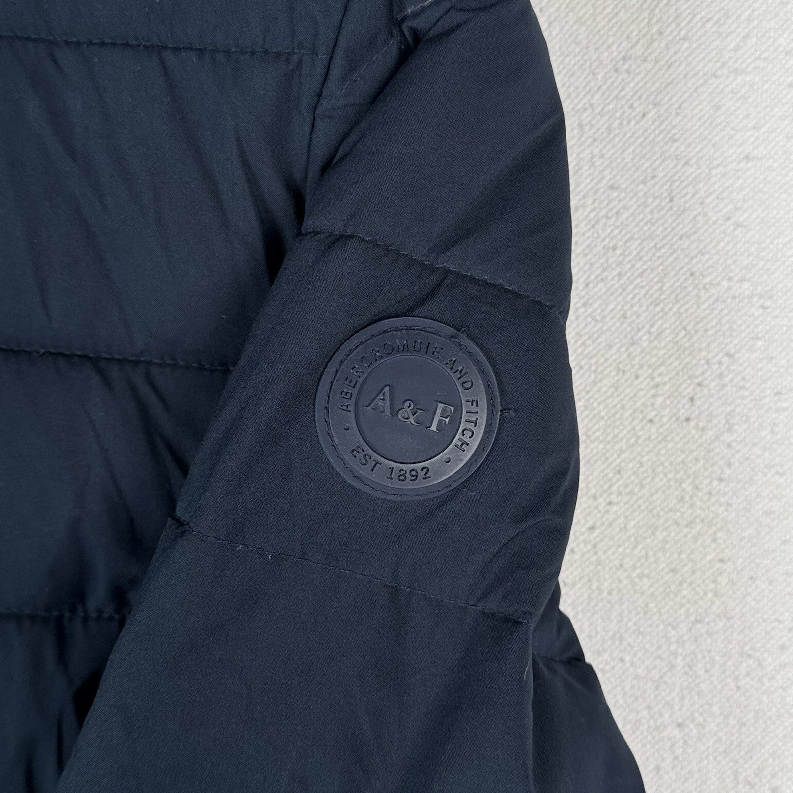 Abercrombie & Fitch Packable Puffer Jacket Women’s Medium Blue Removable Hood
