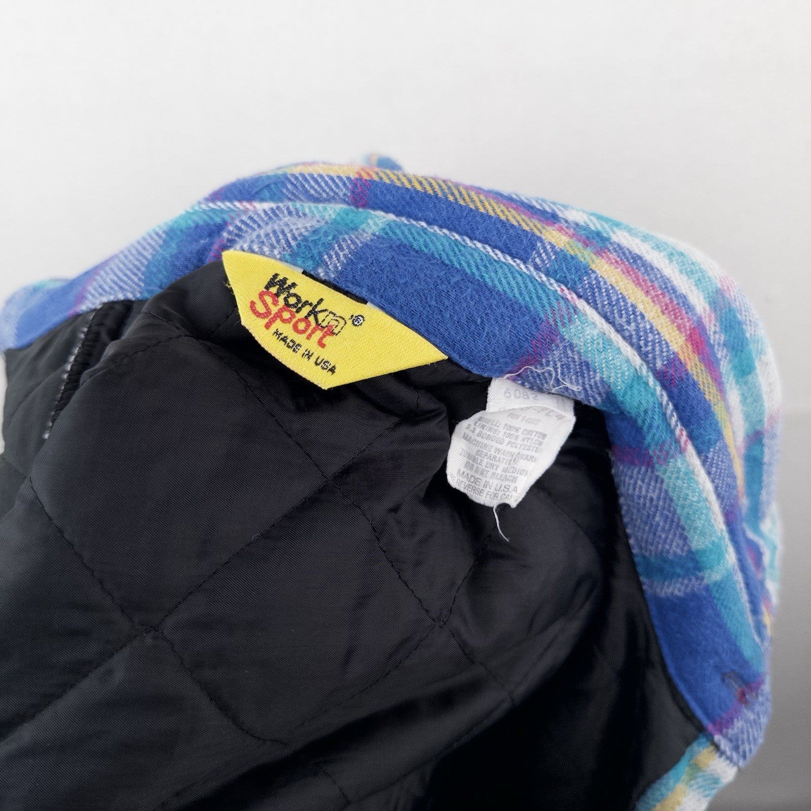 80’s Vtg Work N Sport Men’s M Heavyweight Insulated Plaid Flannel Shirt