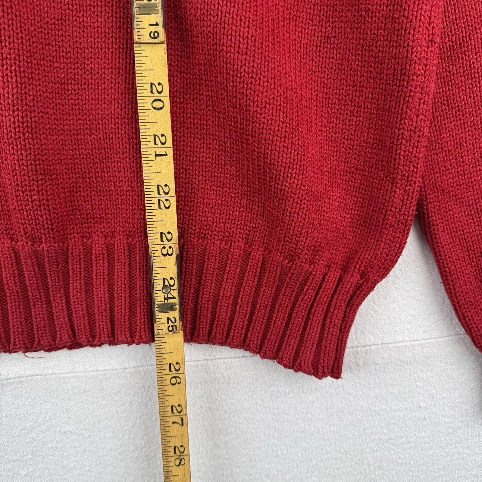 90’s Vintage Polo Ralph Lauren Mens XL Sweater Red Knit Crew 100% Cotton