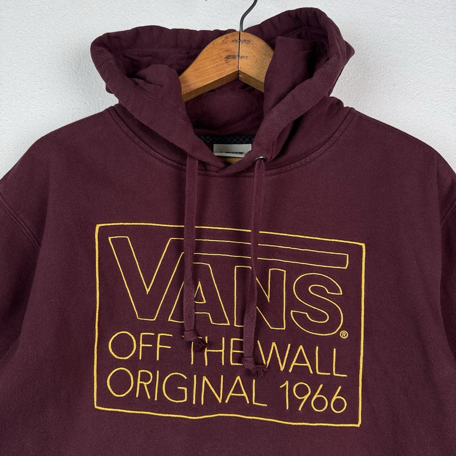 Vans Men's "Off The Wall Original 1966" Hoodie Pullover Maroon Sweatshirt Small