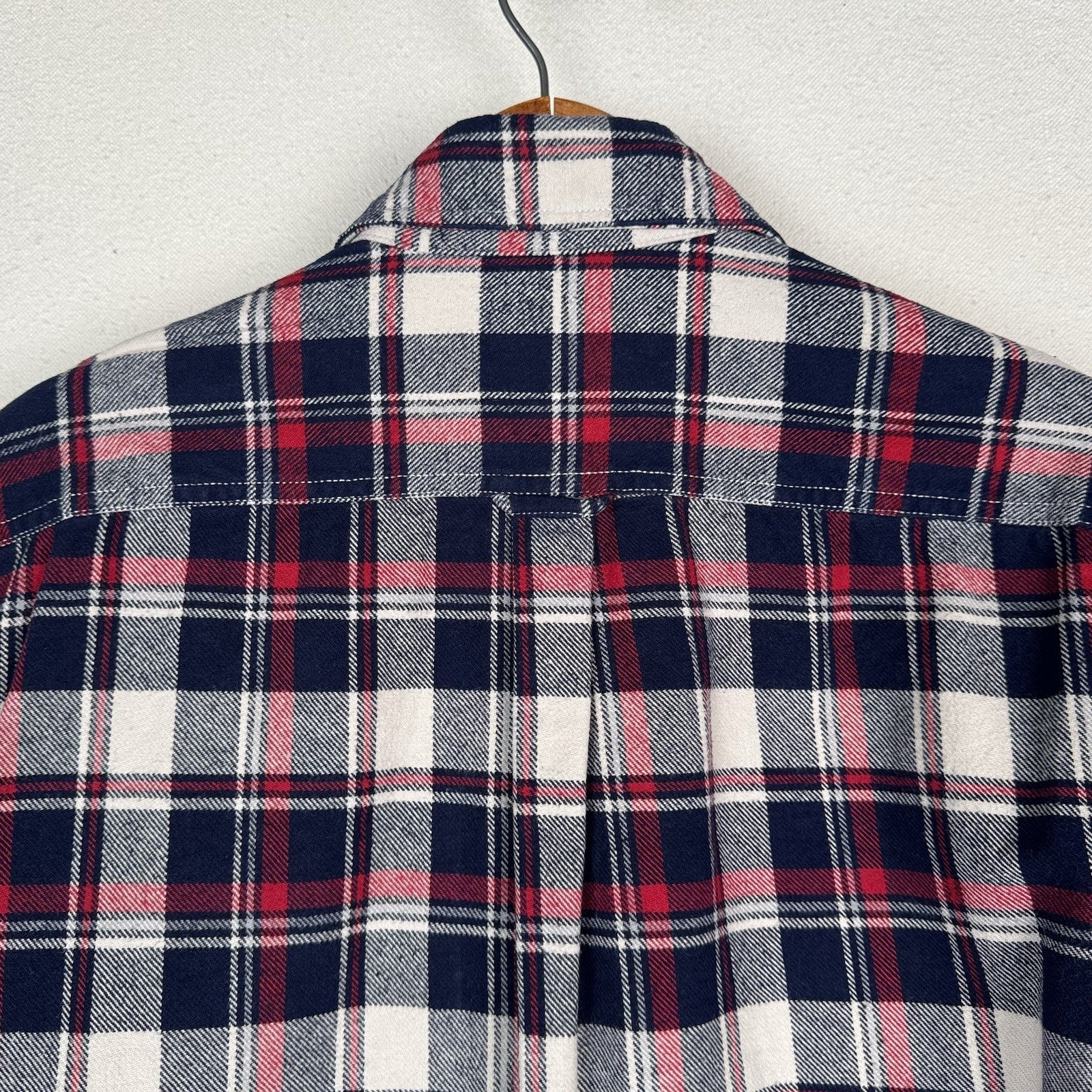 Jachs Men’s Large L Red White Blue Heritage Thick Material Flannel Button Up