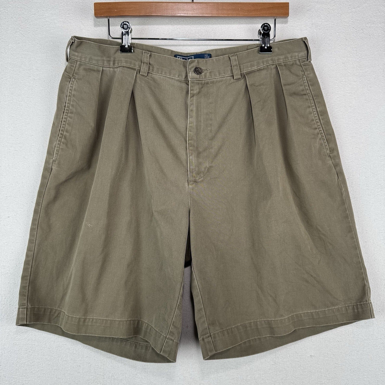 90’s Vintage Polo Ralph Lauren Men’s 34x8 Tyler Shorts Khaki Pleated Chino *Read