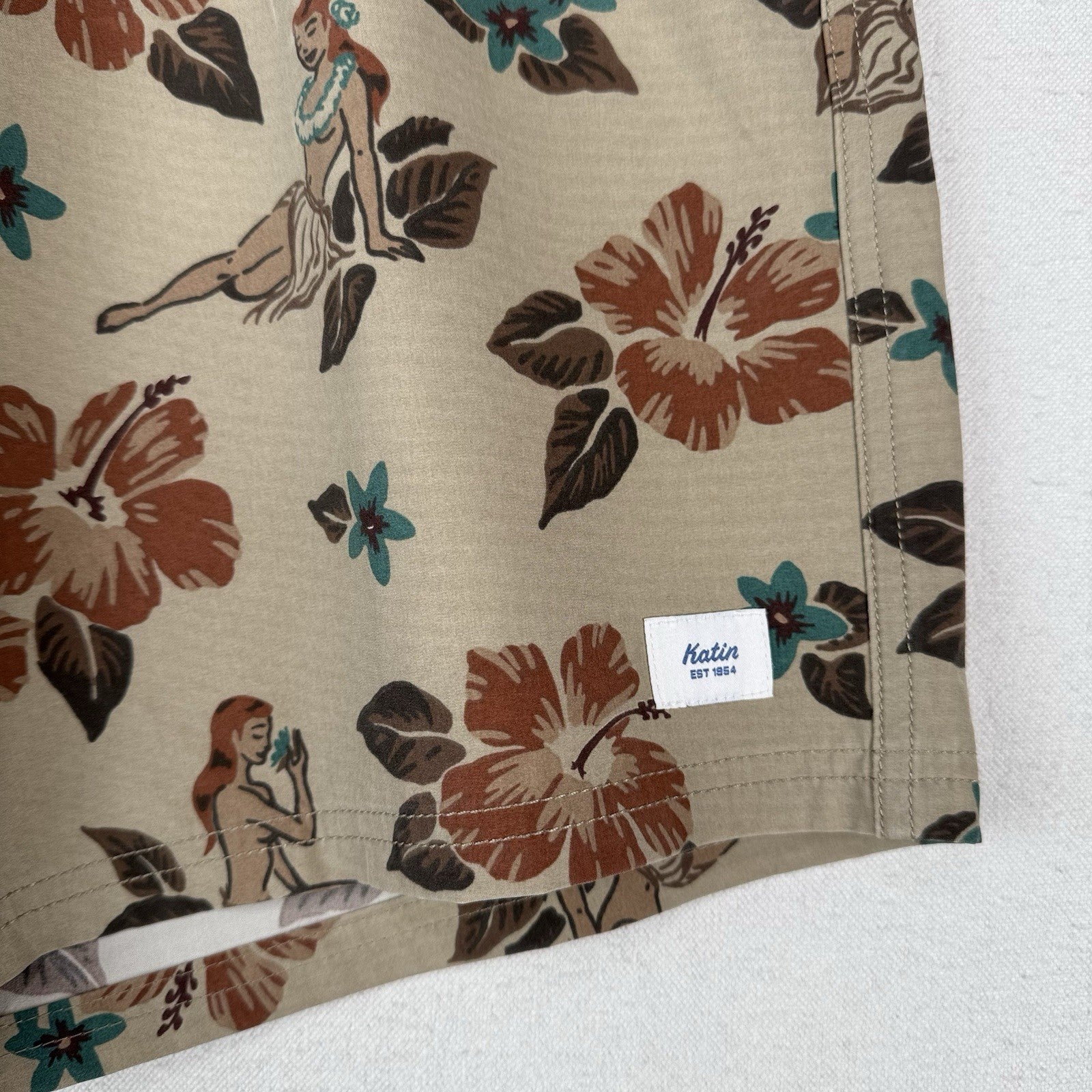 Katin Kaimana Hybrid Trunk Mens 36x9 Hawaiian Stretch Floral Board Shorts Swim