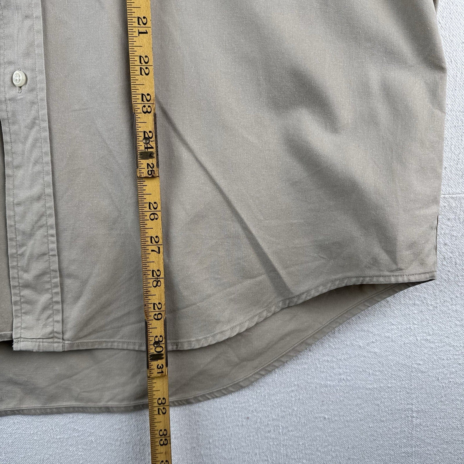 Vtg Ralph Lauren Blaire Men’s M Beige Button Up Short Sleeve Short 100% Cotton