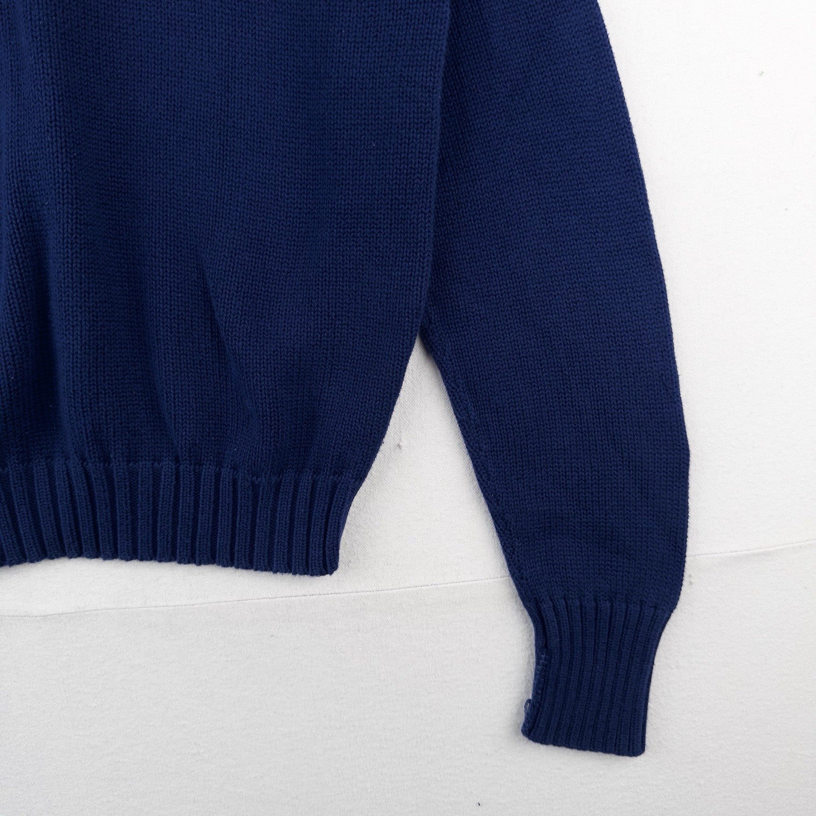 90’s Vtg Polo Ralph Lauren Turtleneck Cotton Sweater Men M Blue Black Stripe