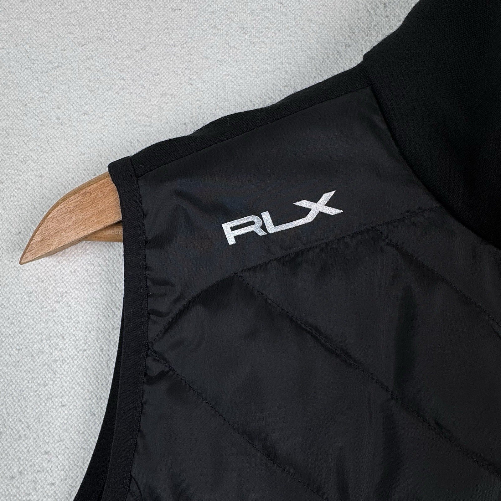 RLX Ralph Lauren Vest Women S Full Zip Cool Wool Performance Black Puffer NWOT