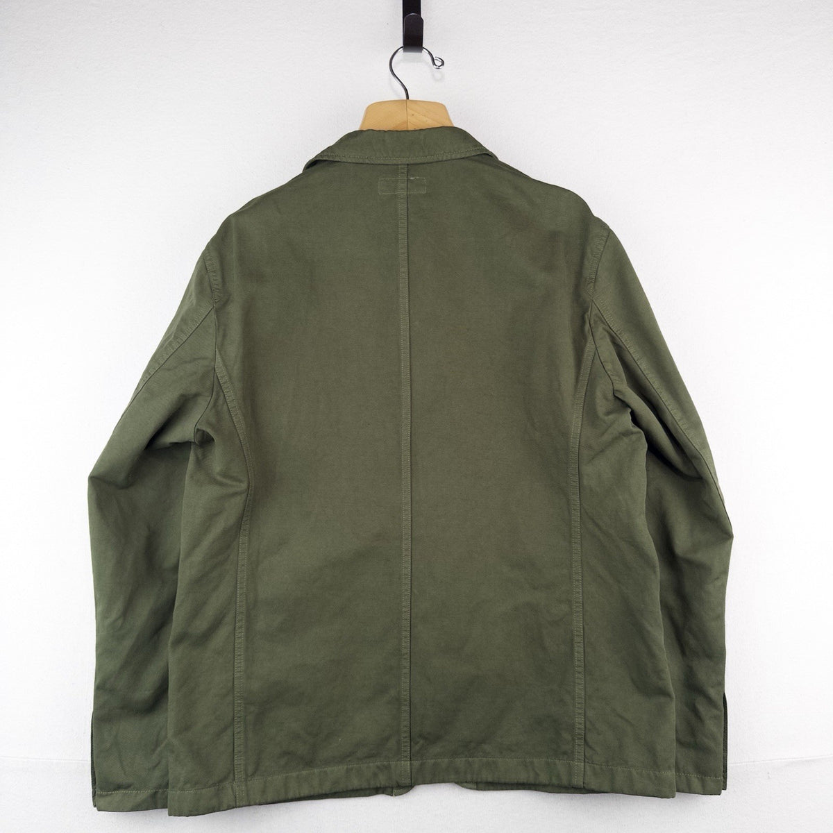 Wallace Barnes Tessuti Sondrio Olive Green Cotton Workwear Chore Coat Blazer 42S