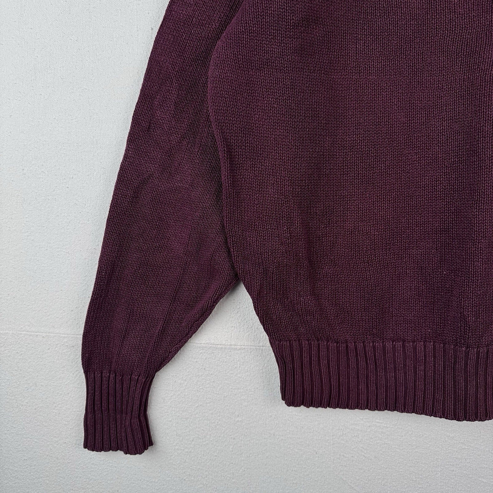 90’s Vintage Polo Ralph Lauren Sweater Men’s XL Eggplant Purple Cotton