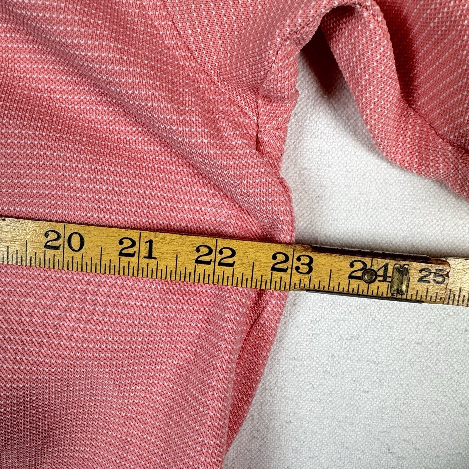 Brooks Brothers Shirt Men’s Large Pink Polo Short Sleeve Dotted Striped Cotton