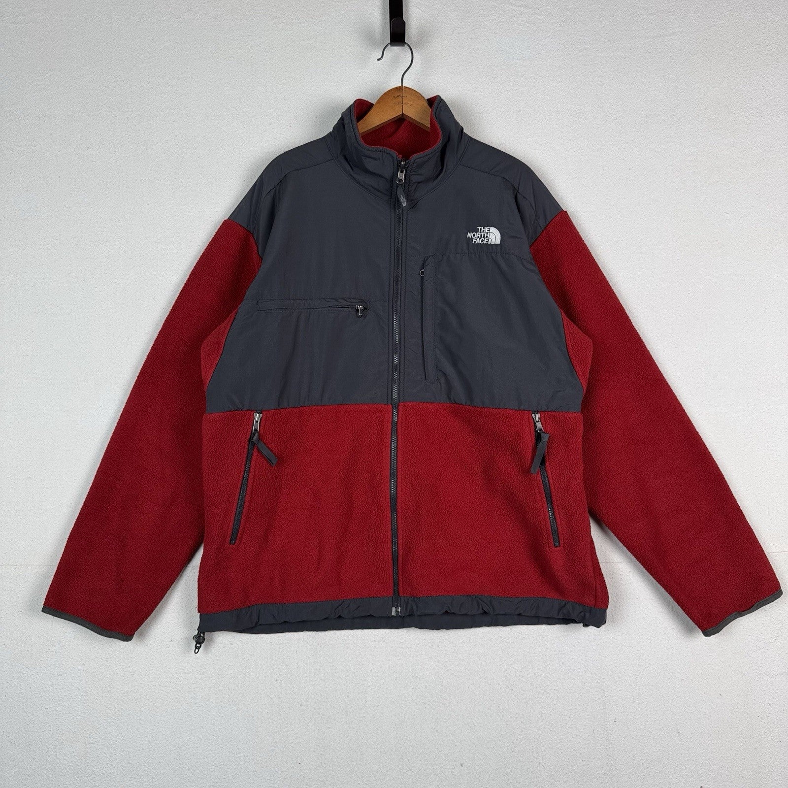 Vintage The North Face Denali Polartec Fleece Jacket Men’s Red/Gray Full Zip XL