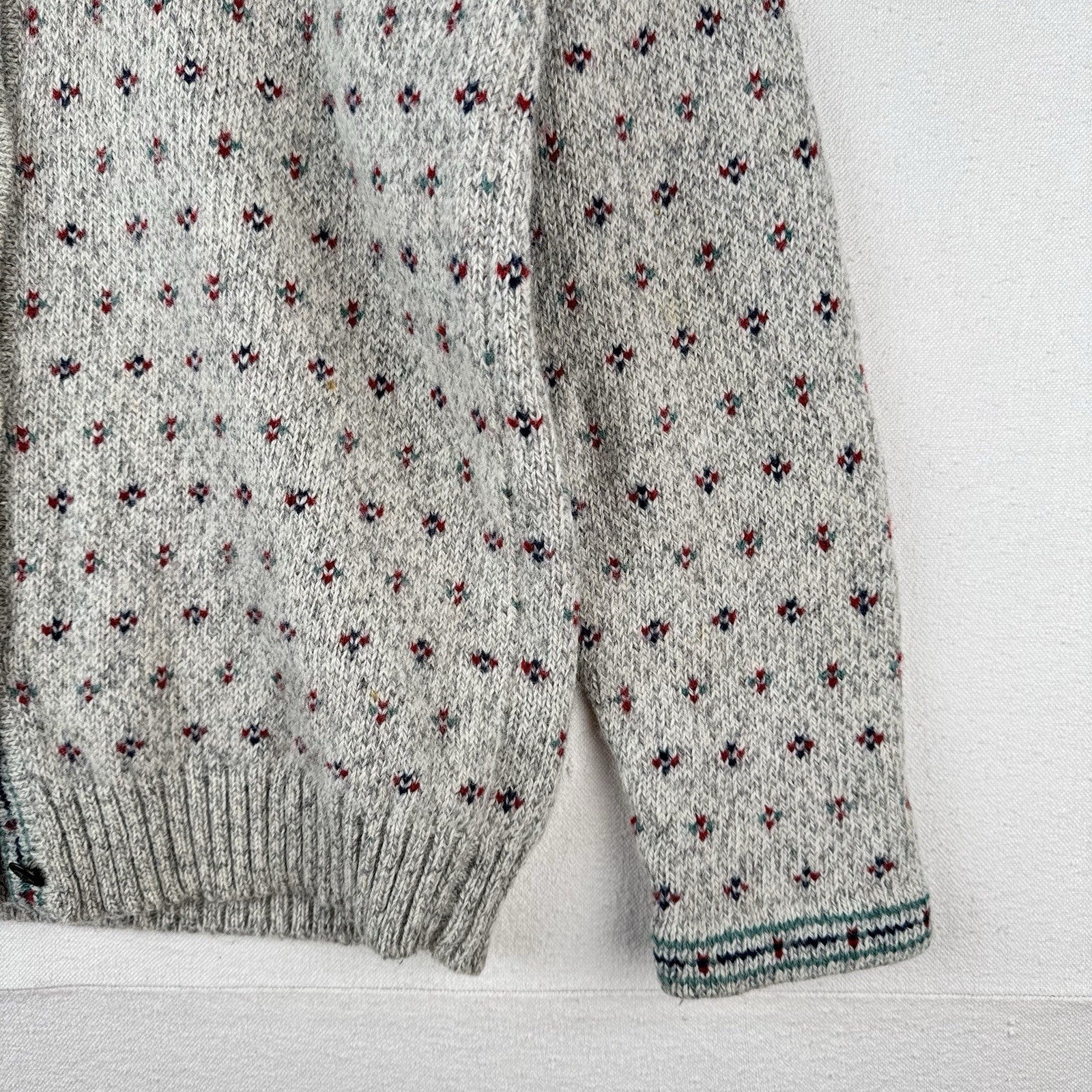 90’s Vtg Eddie Bauer Womens Small Wool Birds Eye Knit Cardigan Sweater *Read