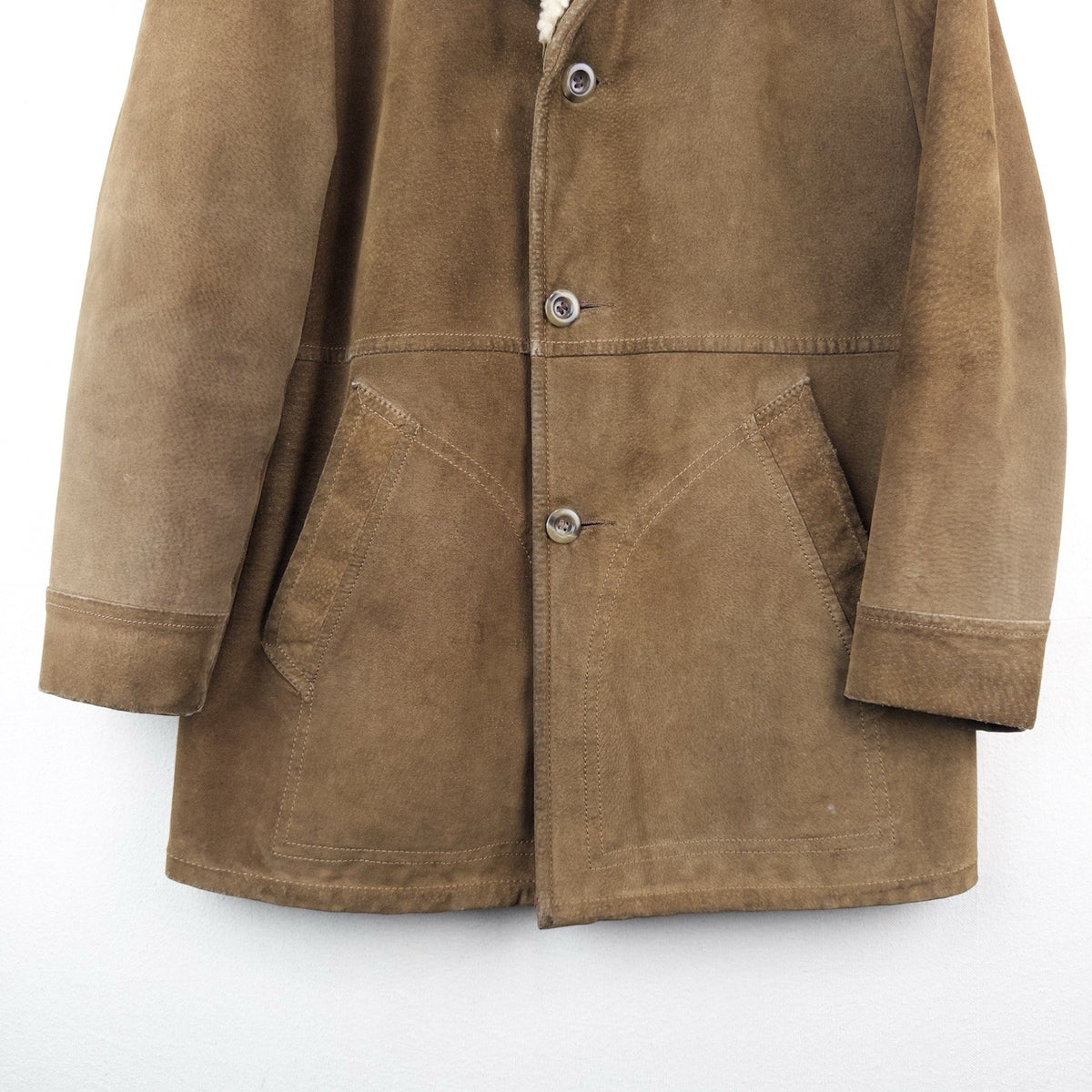 60’s Vtg Lakeland Suede Shearling Rancher Jacket Sherpa Collar Men’s 40 Long USA