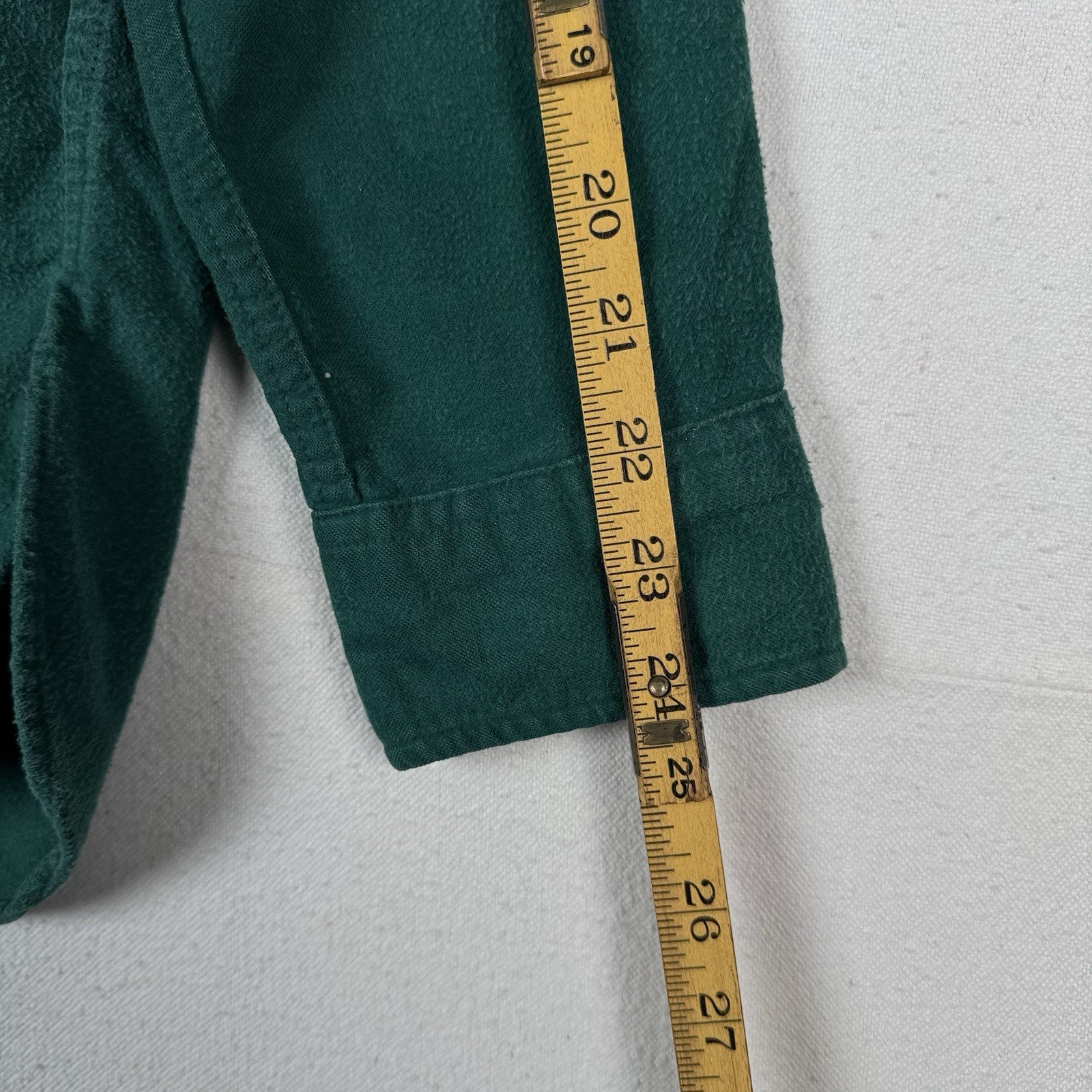 Vintage L.L. Bean Vintage Men’s Large L (16.5) Chamois Shirt Green Heavy Flannel