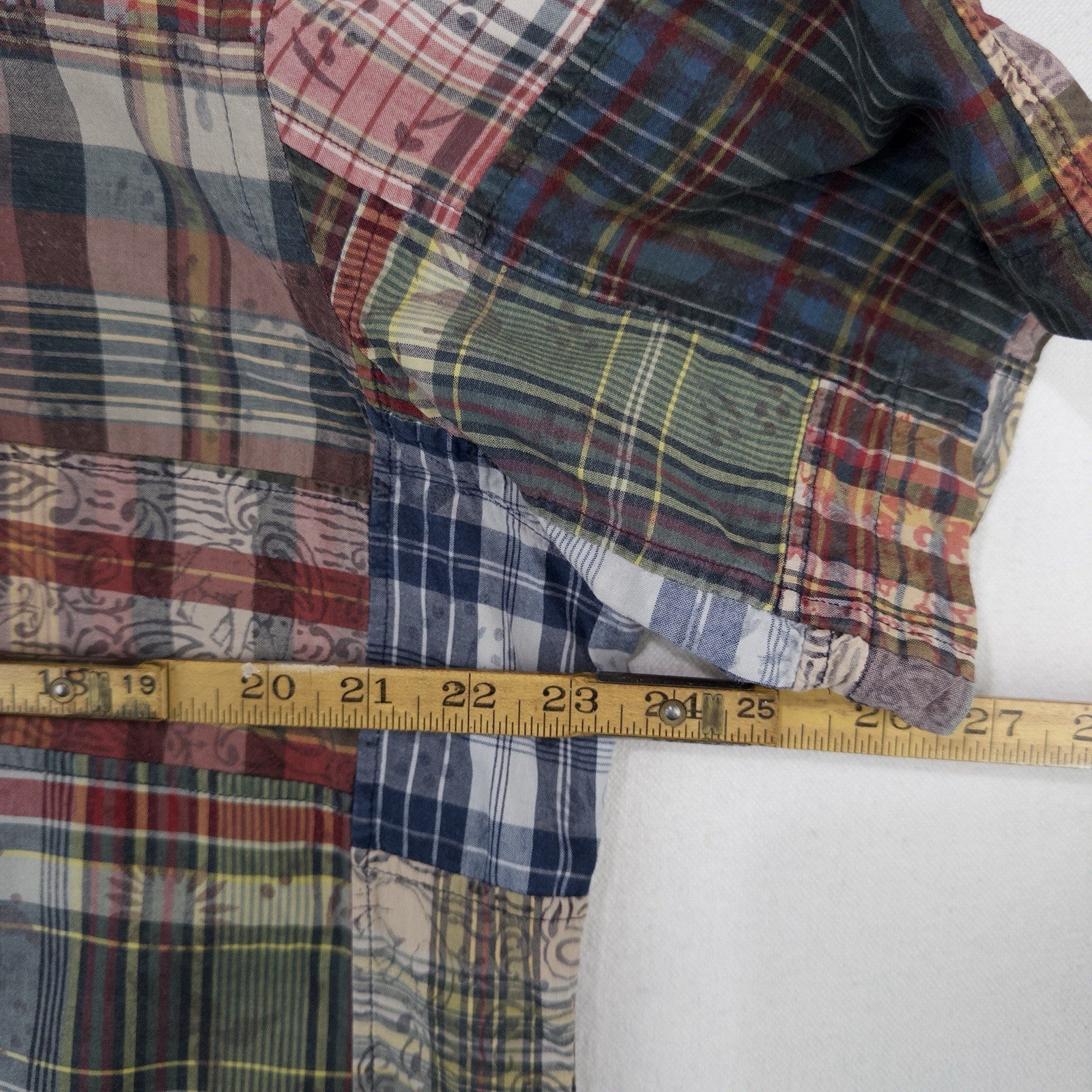 90’s Vtg Polo Ralph Lauren Men’s XL Plaid Madras Patchwork Button Down Shirt