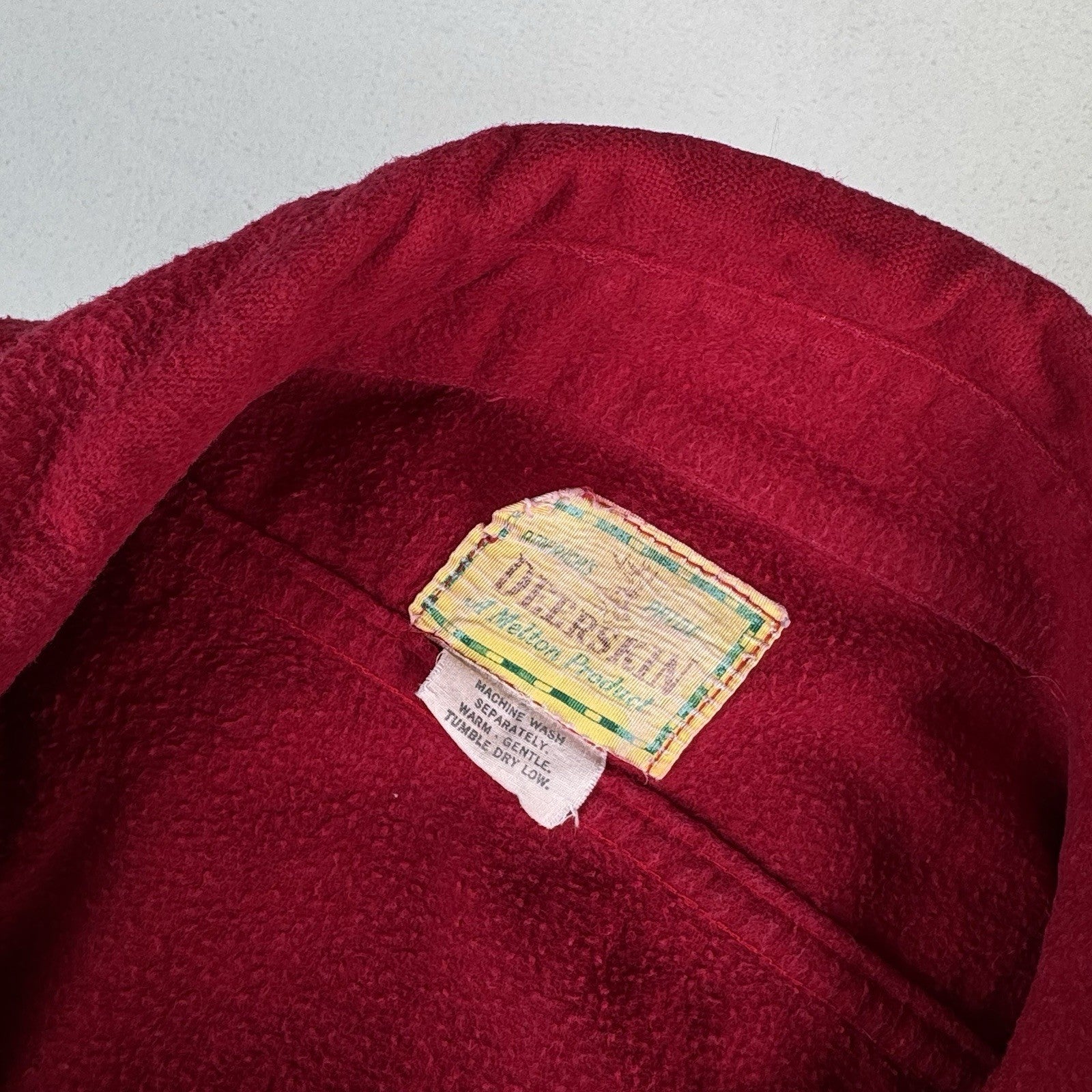 Vintage Melton Deerskin Chamois Flannel Shirt Adult Medium Red 46”