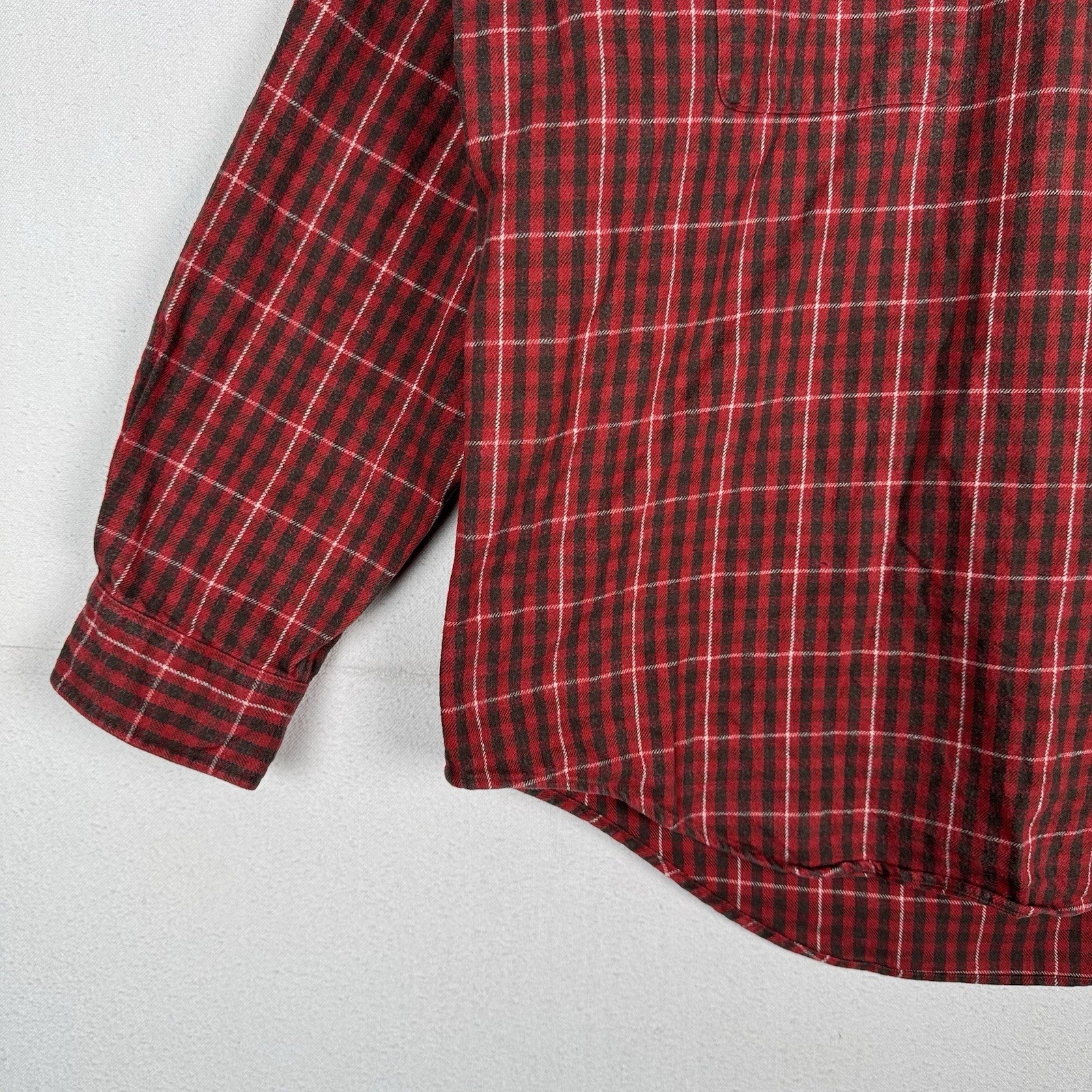 Rare Polo Country Ralph Lauren Red Cotton Flannel Quarter Zip Western Wear XL