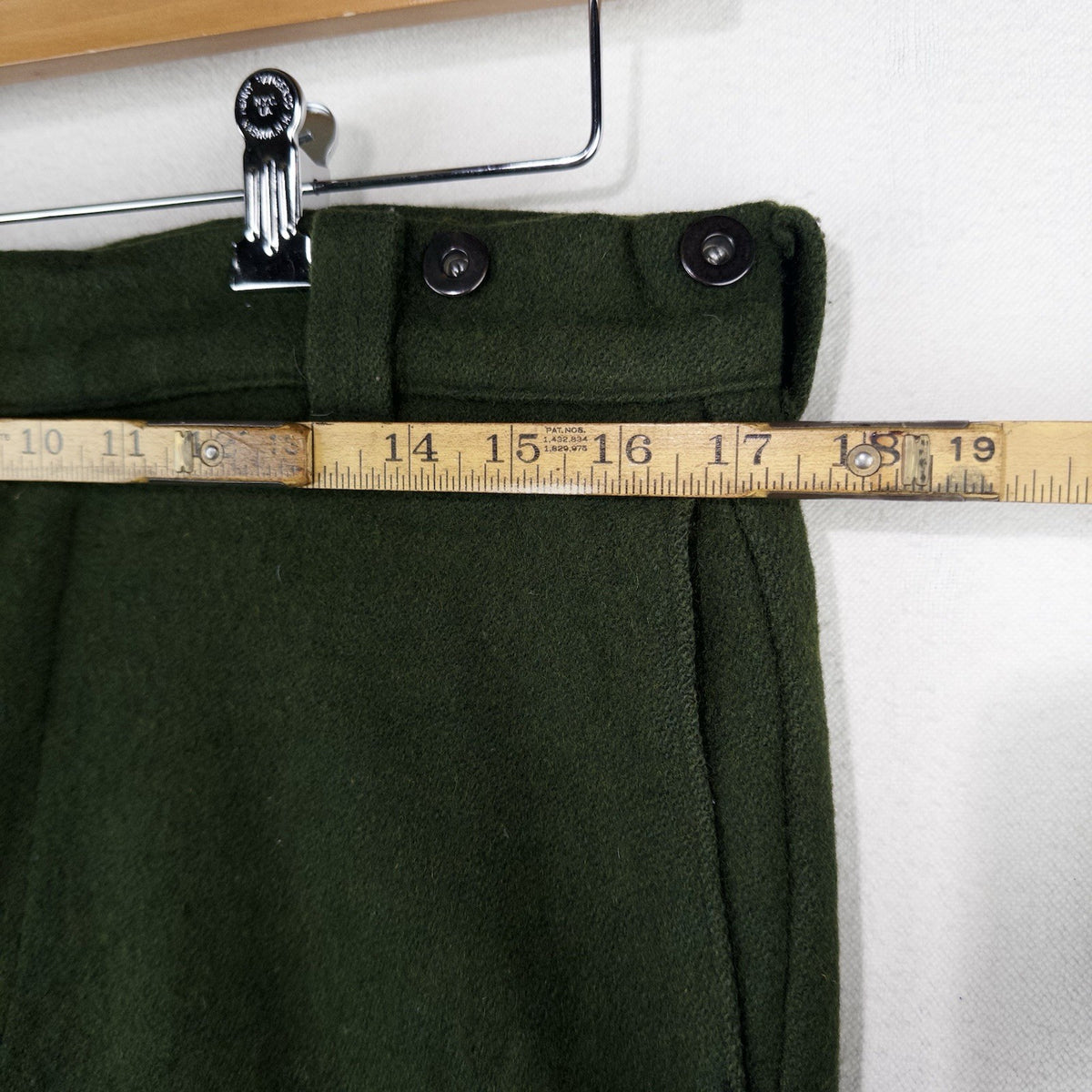 70’s Vtg Woolrich Hunting Malone Pants 34x26 Wool Forest Green High Rise 12” USA