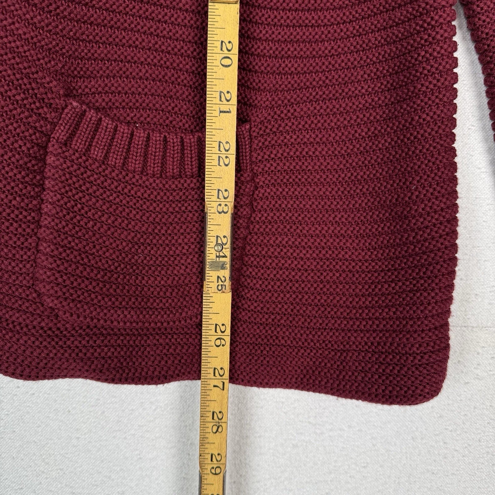 Lands’ End Cardigan Poncho Sweater Collar Women's 20-22 Bell Sleeves Maroon Red