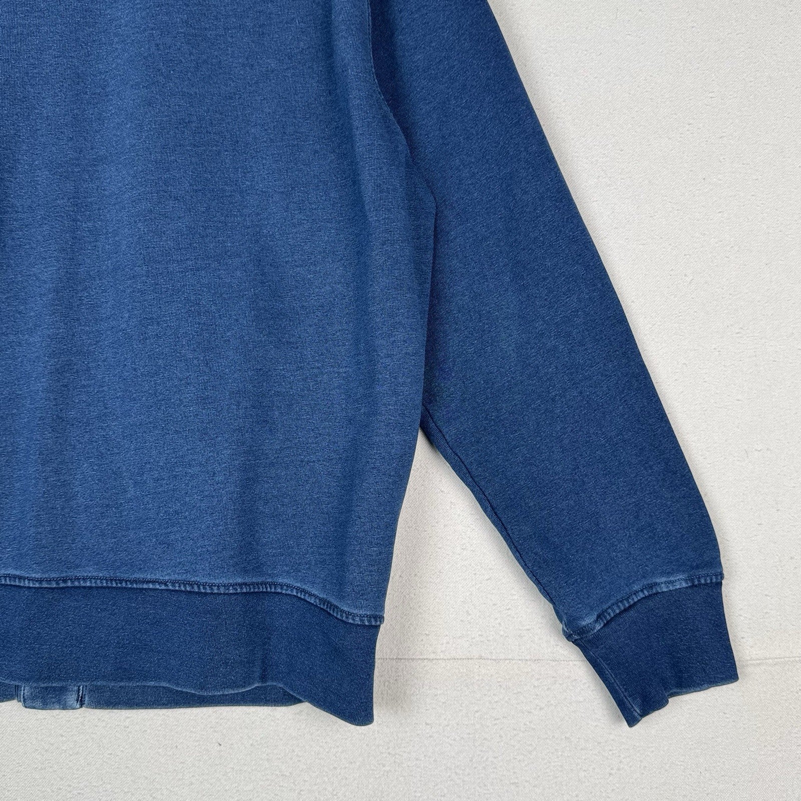 Uniqlo Indigo Dye Cardigan Sweatshirt Men’s Medium M w/Side Slit Pockets