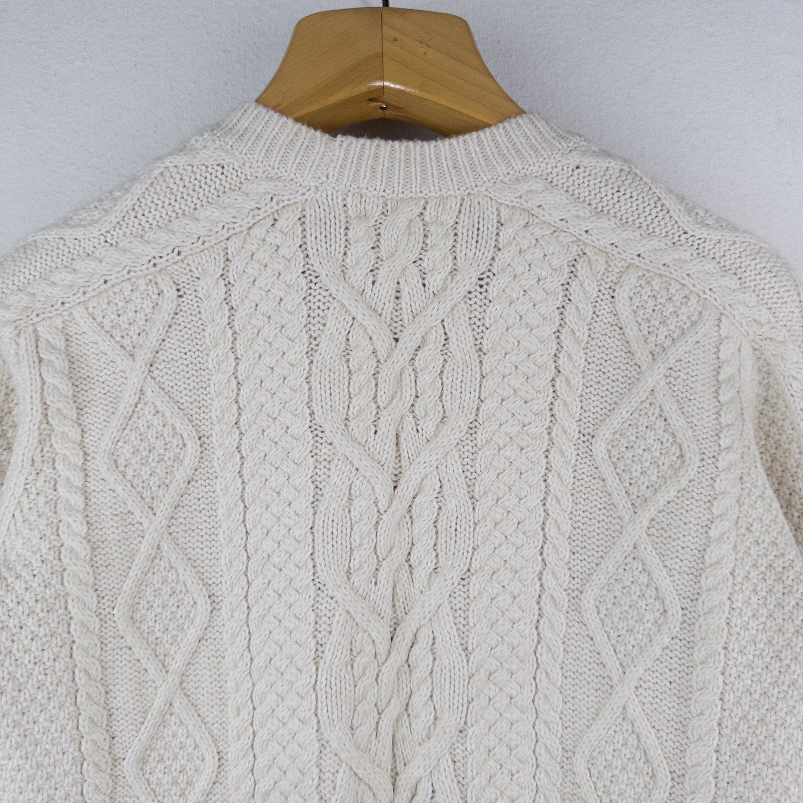 Polo Ralph Lauren Cream Cable Knit Fisherman's Sweater Women’s XS Side Vents