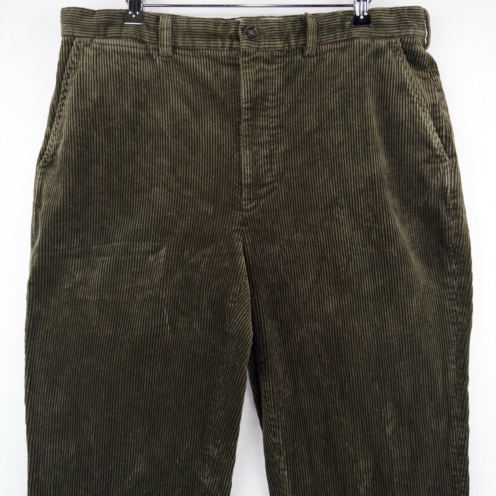 90's Vtg Polo Ralph Lauren Corduroy Pant Mens 38x32 Olive Green Wide Wale