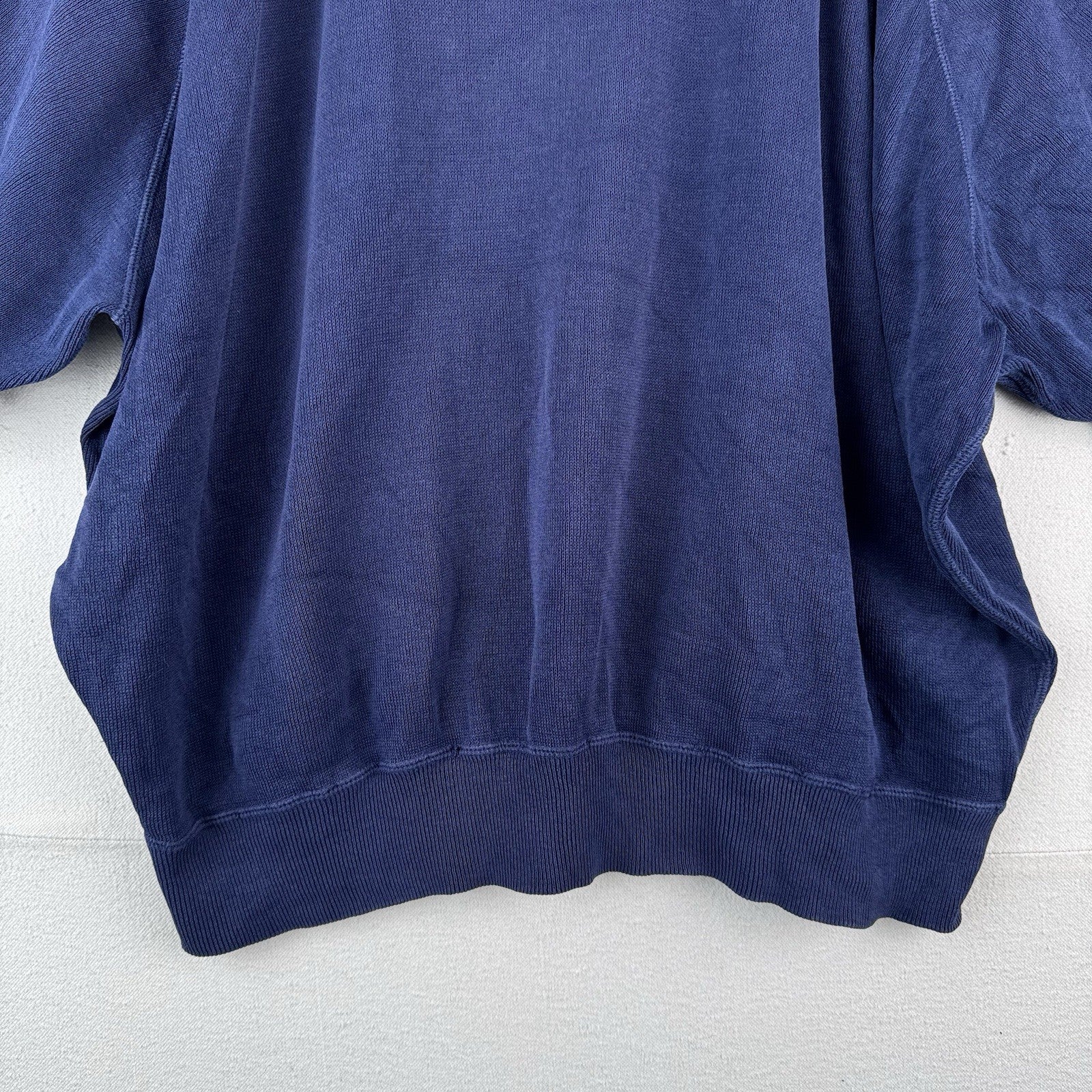 90’s Vtg Polo Ralph Lauren Raglan Short Sleeve Sweatshirt Blue XL *Distressed