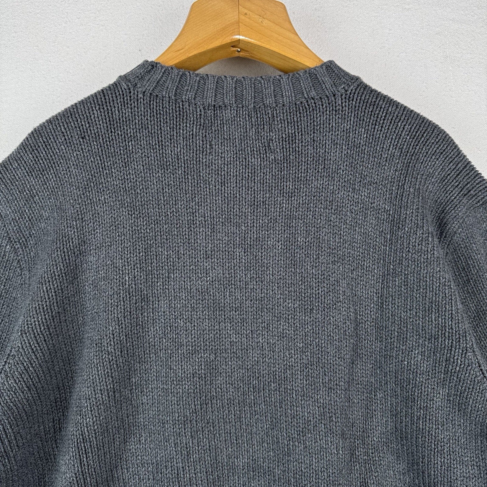 90’s Vtg Polo Ralph Lauren Sweater Men’s XL Gray Cotton Crewneck Heavyweight