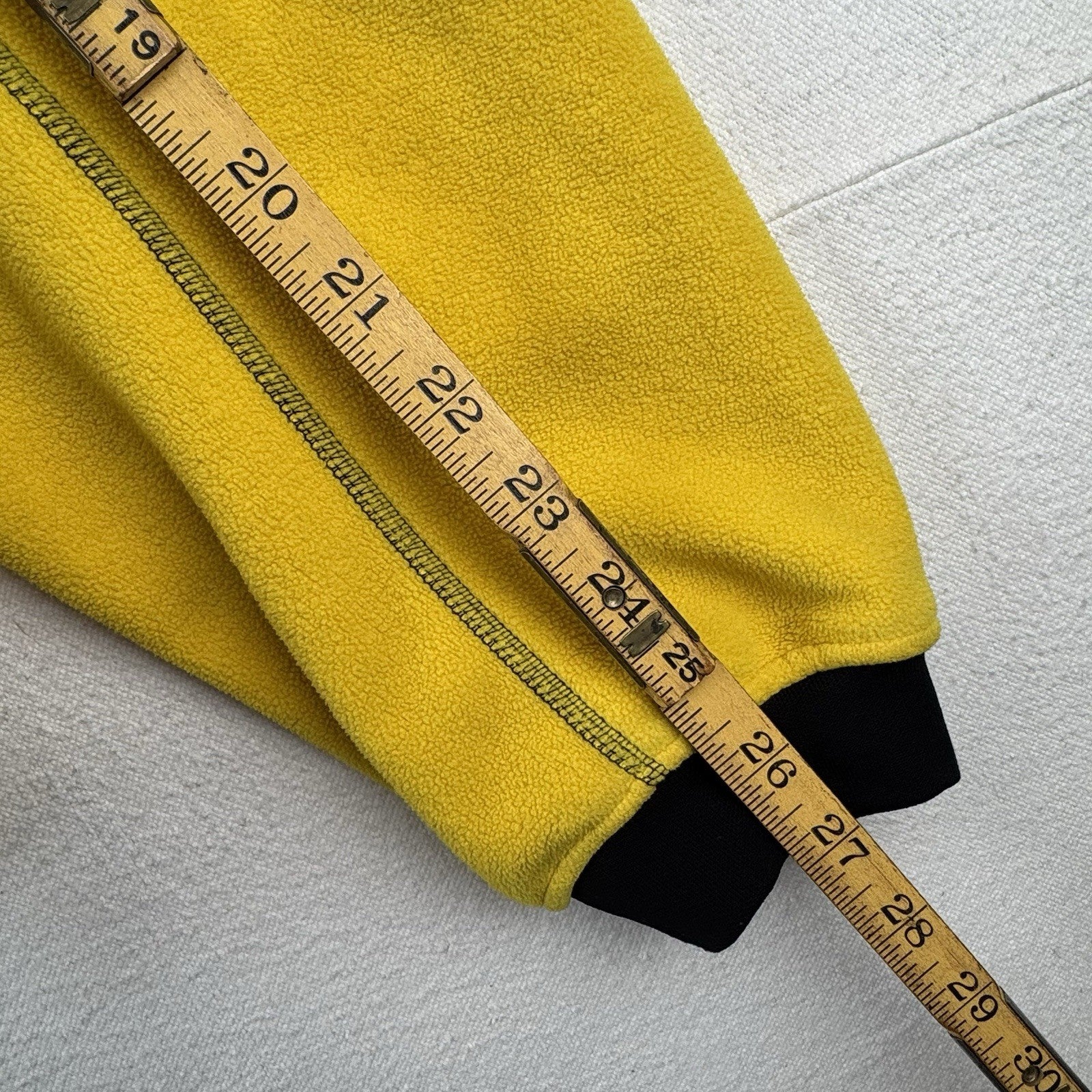 90’s Vtg Polo Sport Ralph Lauren Yellow Fleece Full Zip Jacket Mens XL Hood