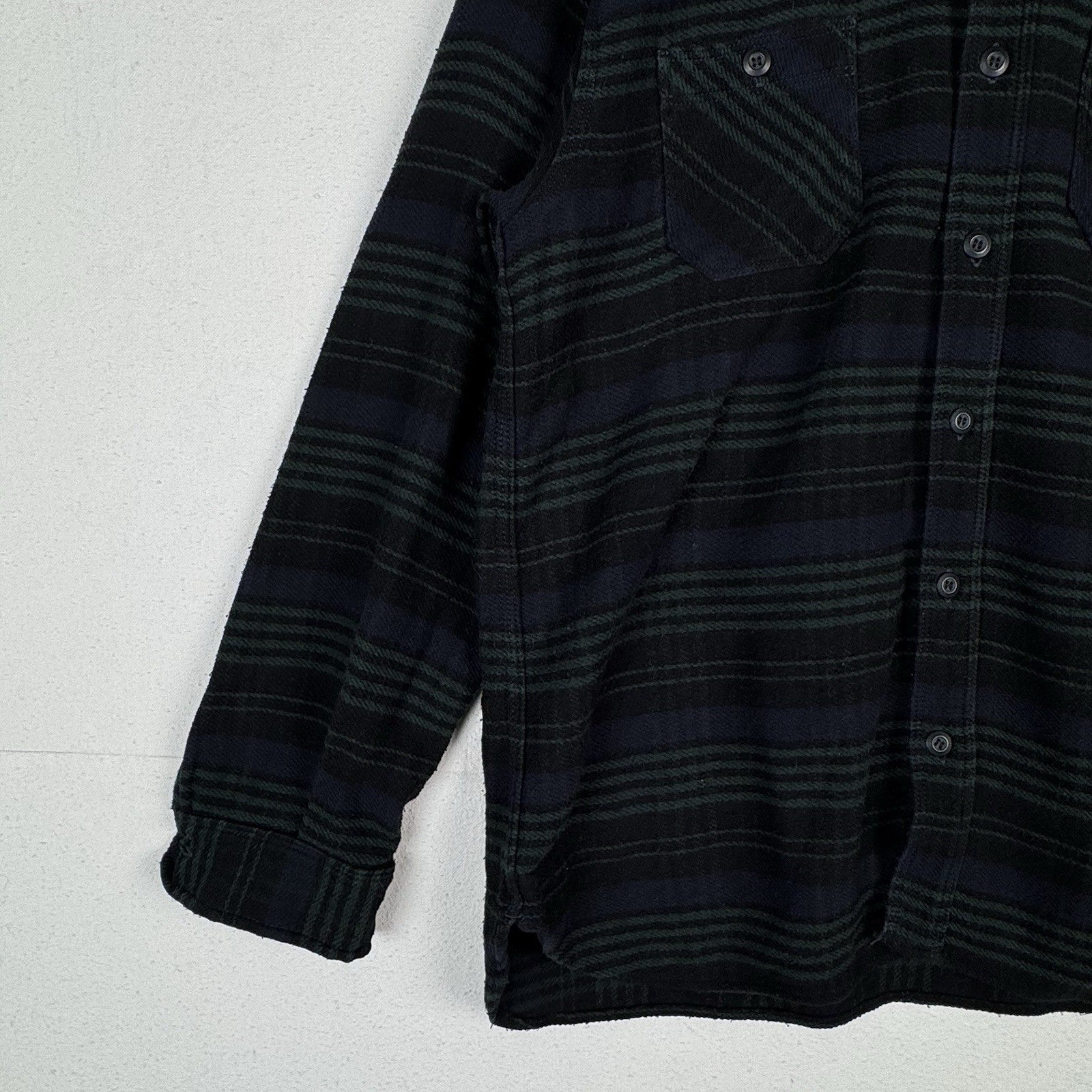 Birdwell Beach Britches Men's 2XL Flannel Cotton L/S Shirt Navy Green Plaid