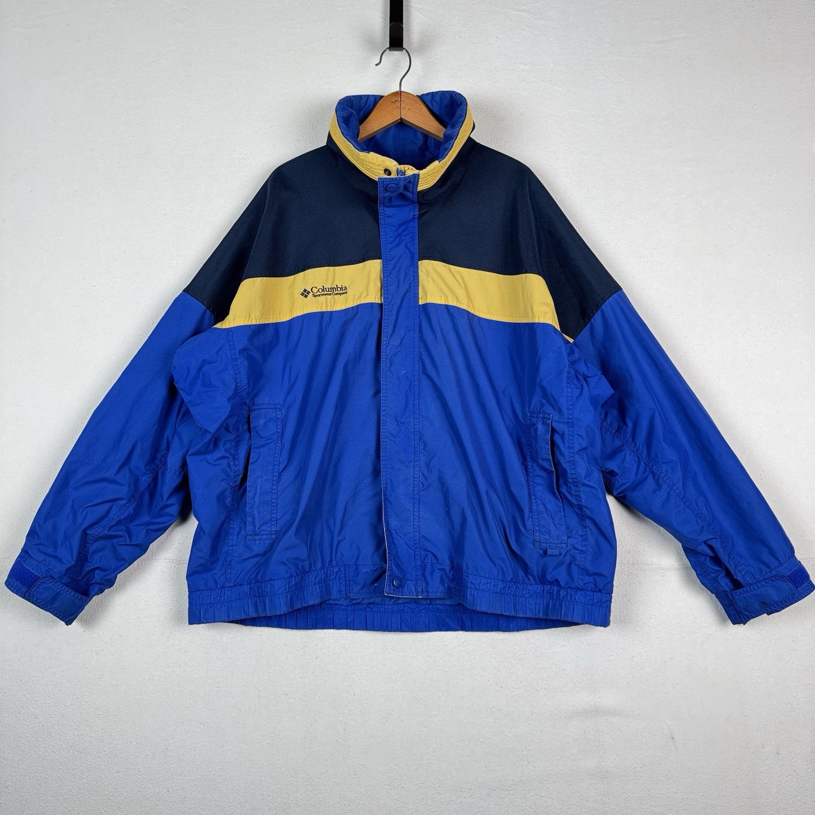 Columbia Bugaboo Jacket Men Size XL Full Zip Blue Yellow - Outer Shell Only