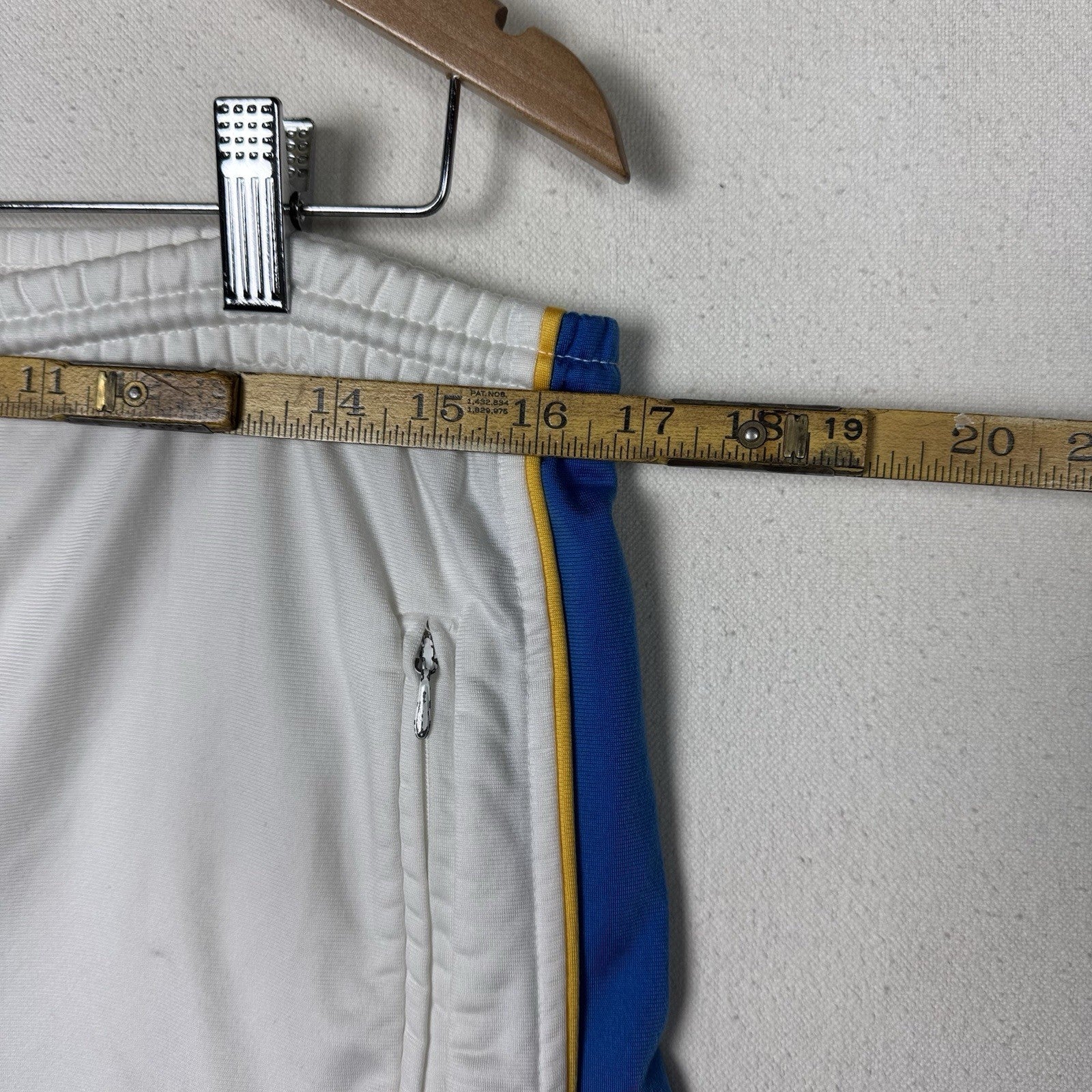 Vintage 80’s Puma Track Pants Embroidered Logo White Blue Yellow
