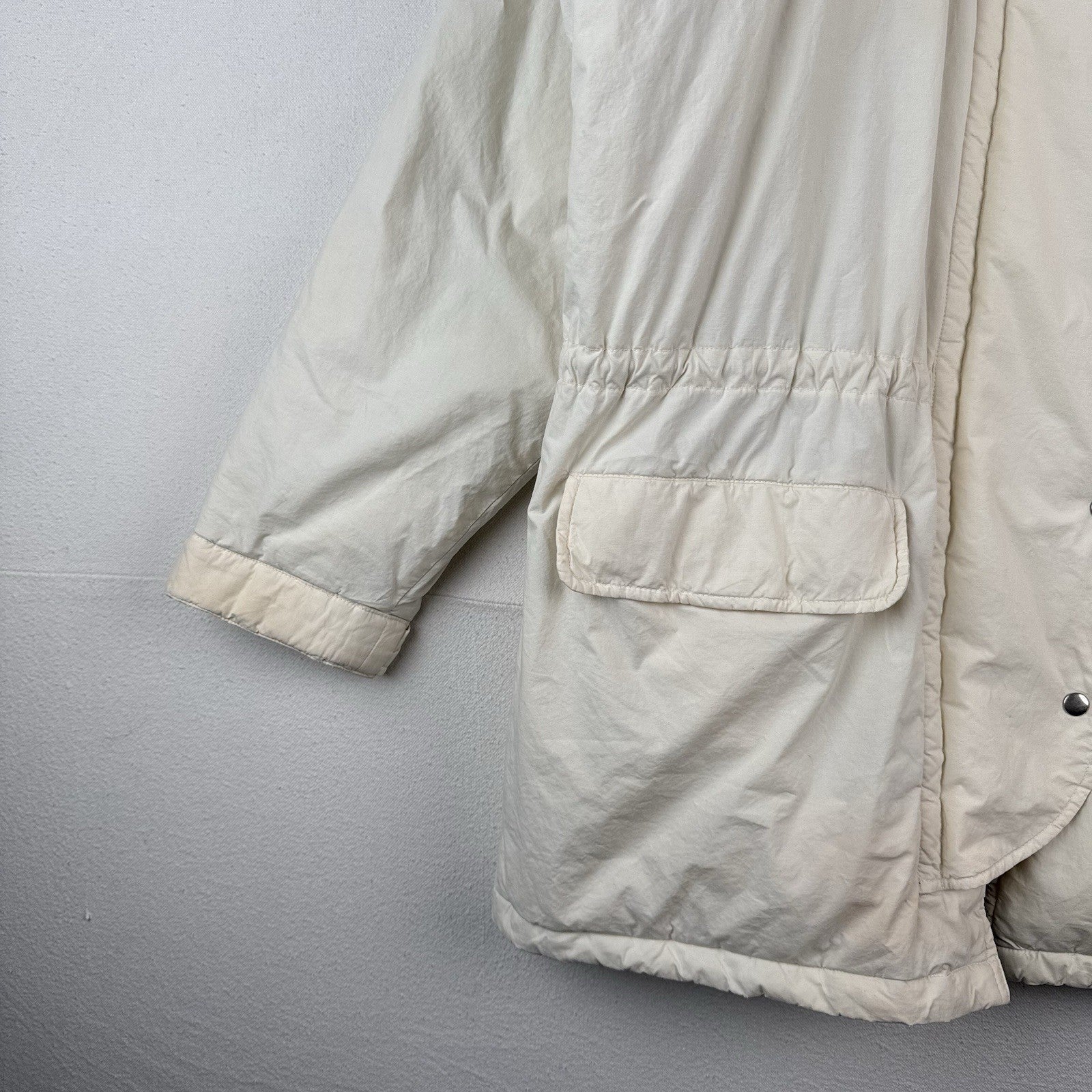 90’s Vtg Polo Ralph Lauren White Down Parka Mens M Coyote Fur Hood Coat *Read