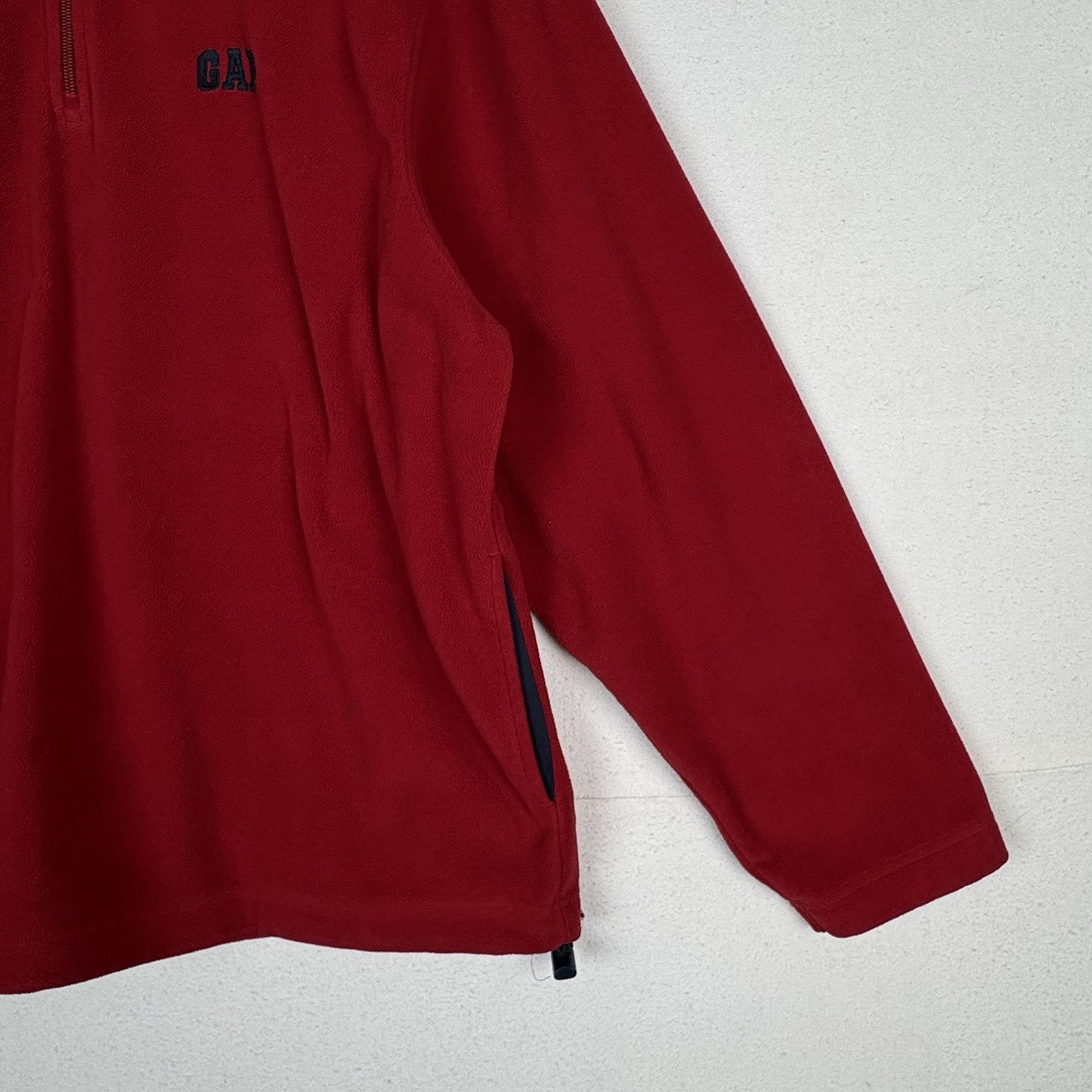 Vintage Gap Fleece 1/4 Zip Long Sleeve Mens XL Red Pullover Shirt Jacket