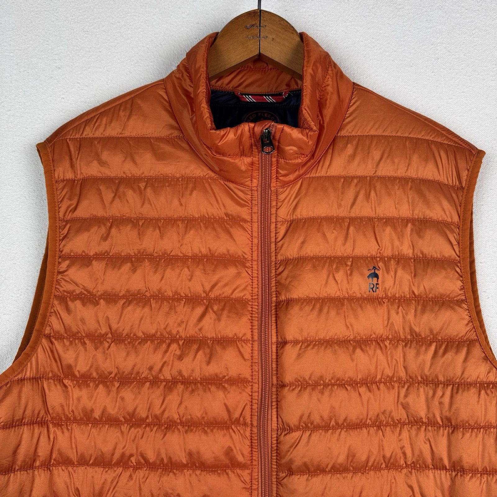 Brooks Brothers Thermore EVOdown Puffer Vest Mens L Orange Lightweight Packable