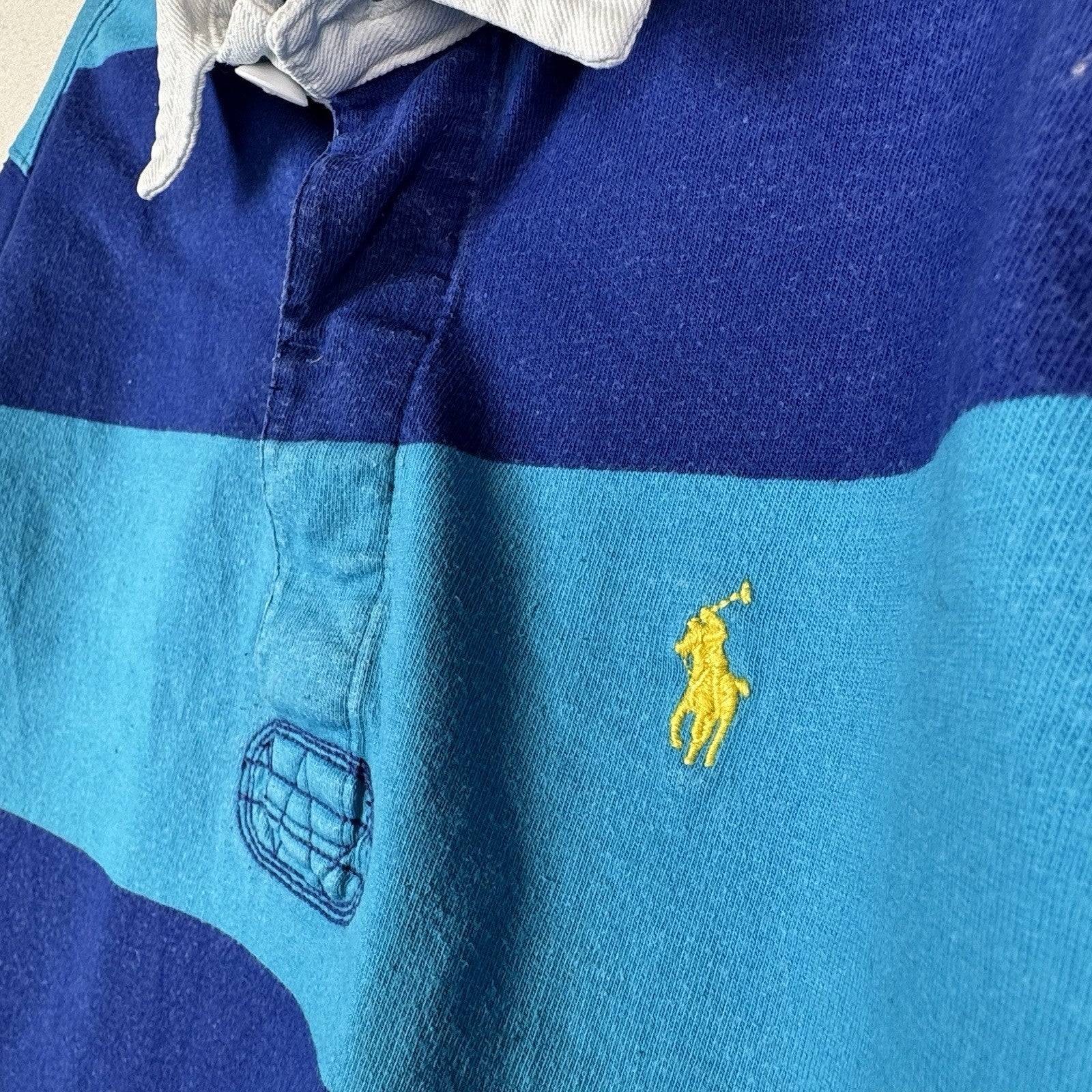 Polo Ralph Lauren Kids Blue Striped Rugby Size M 10-12