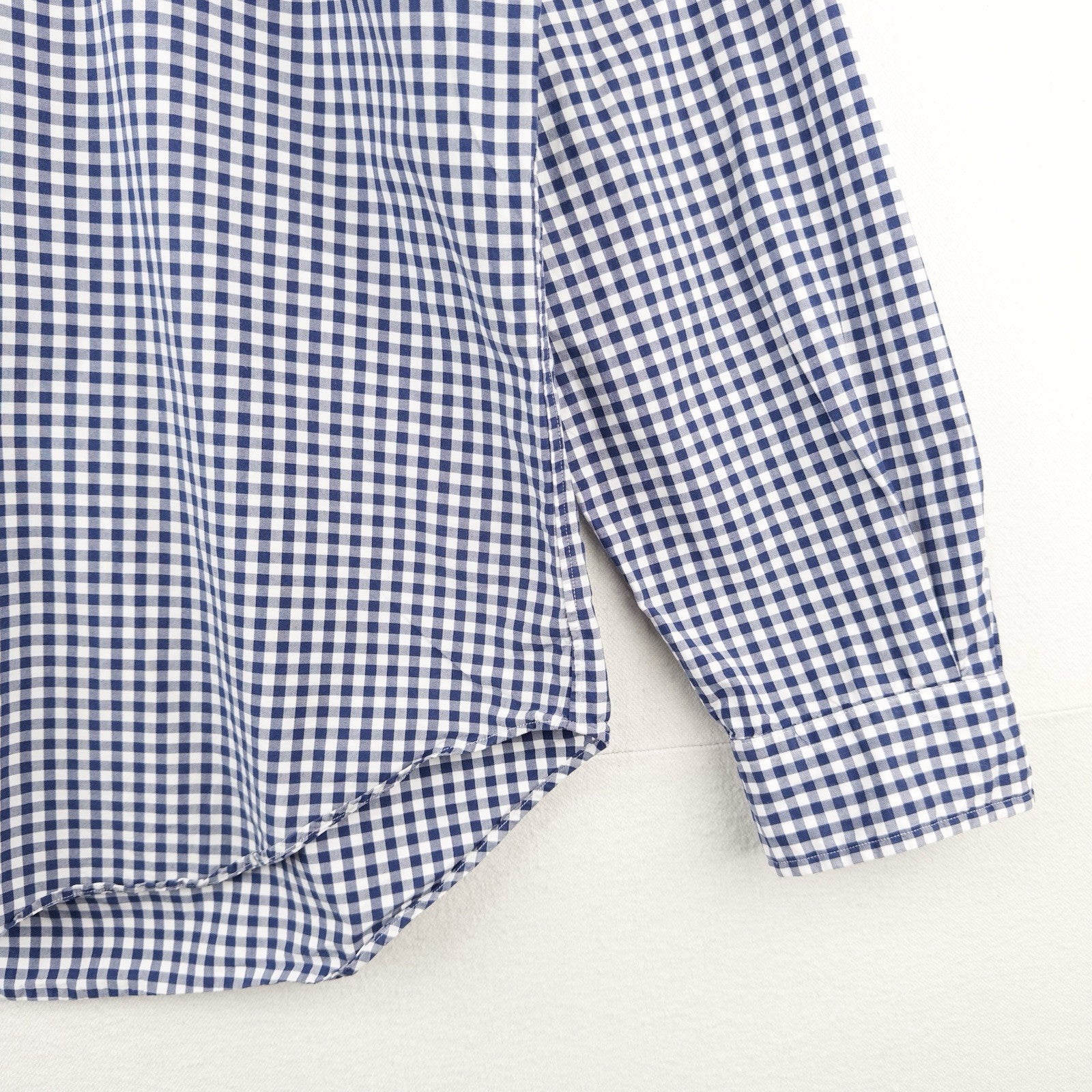 90’s Vintage Ralph Lauren Men's M Blue Gingham Check Button Down Shirt