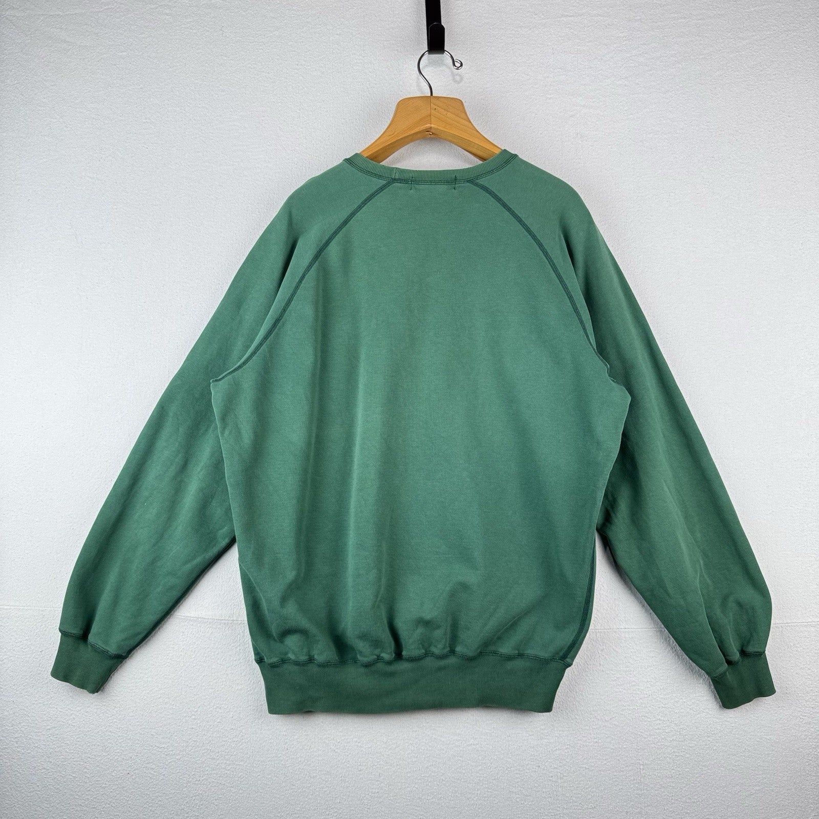 90’s Vtg Polo Ralph Lauren Crew Raglan Sweatshirt Men’s Large Green Sun-Faded