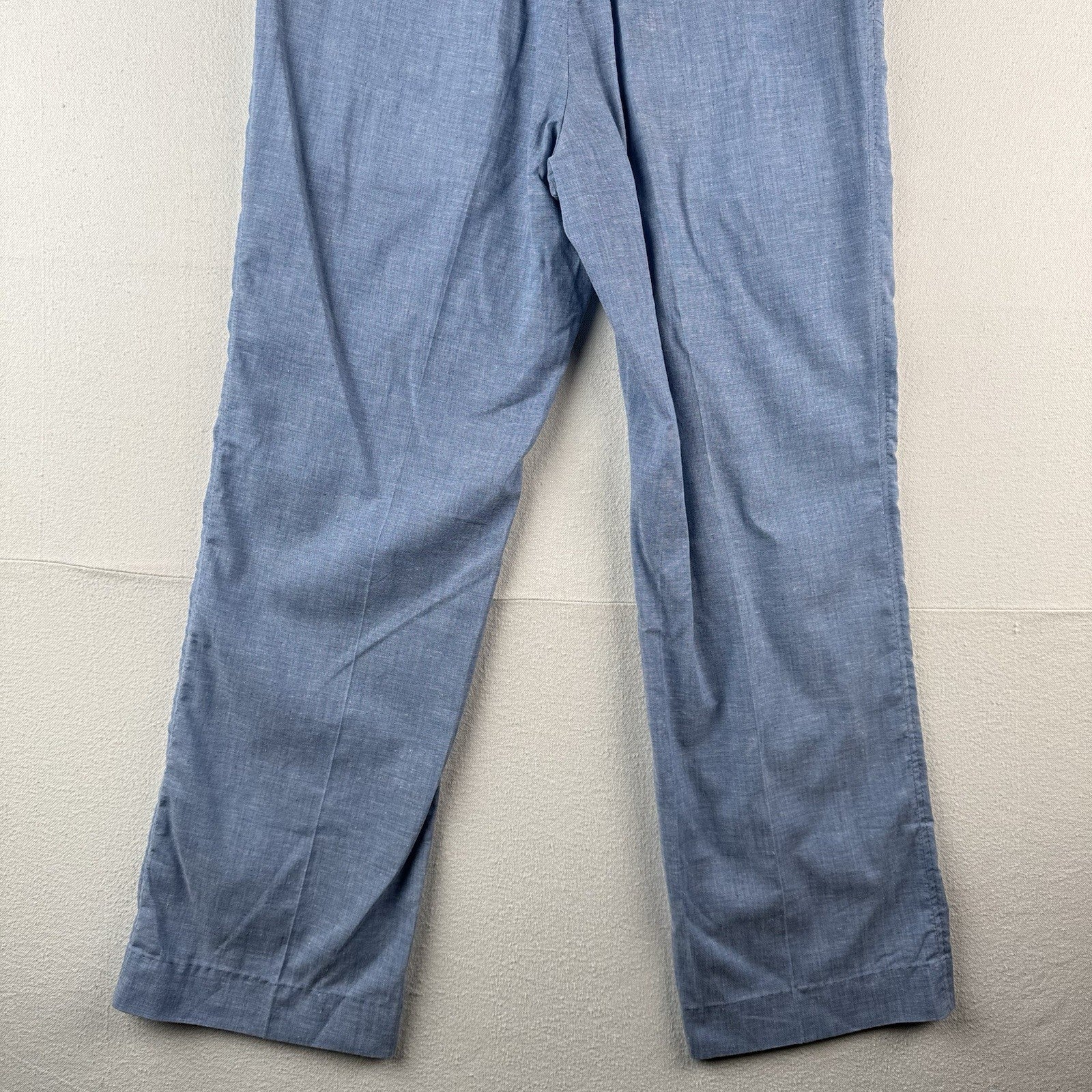 1950's/60's Vintage LL Bean Men's 32x30 Linen-blend Blue Chambray Chino Pants