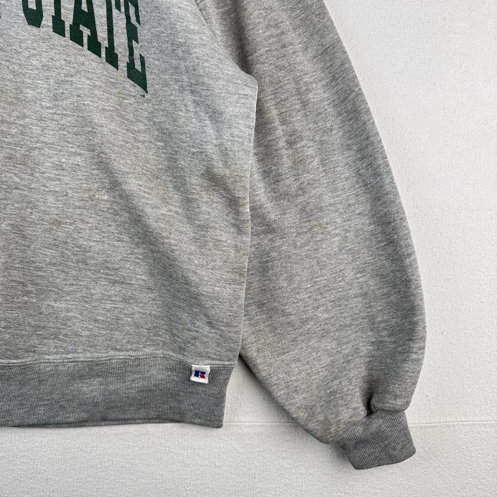 80’s Vtg Michigan State Spartans Russell Athletic Gray Sweatshirt Small Made USA