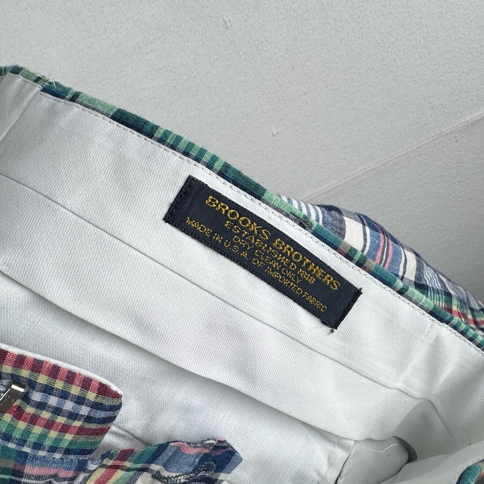 80’s Vintage Brooks Brothers Madras Plaid Chino Pants Men’s 32x28 Made In USA