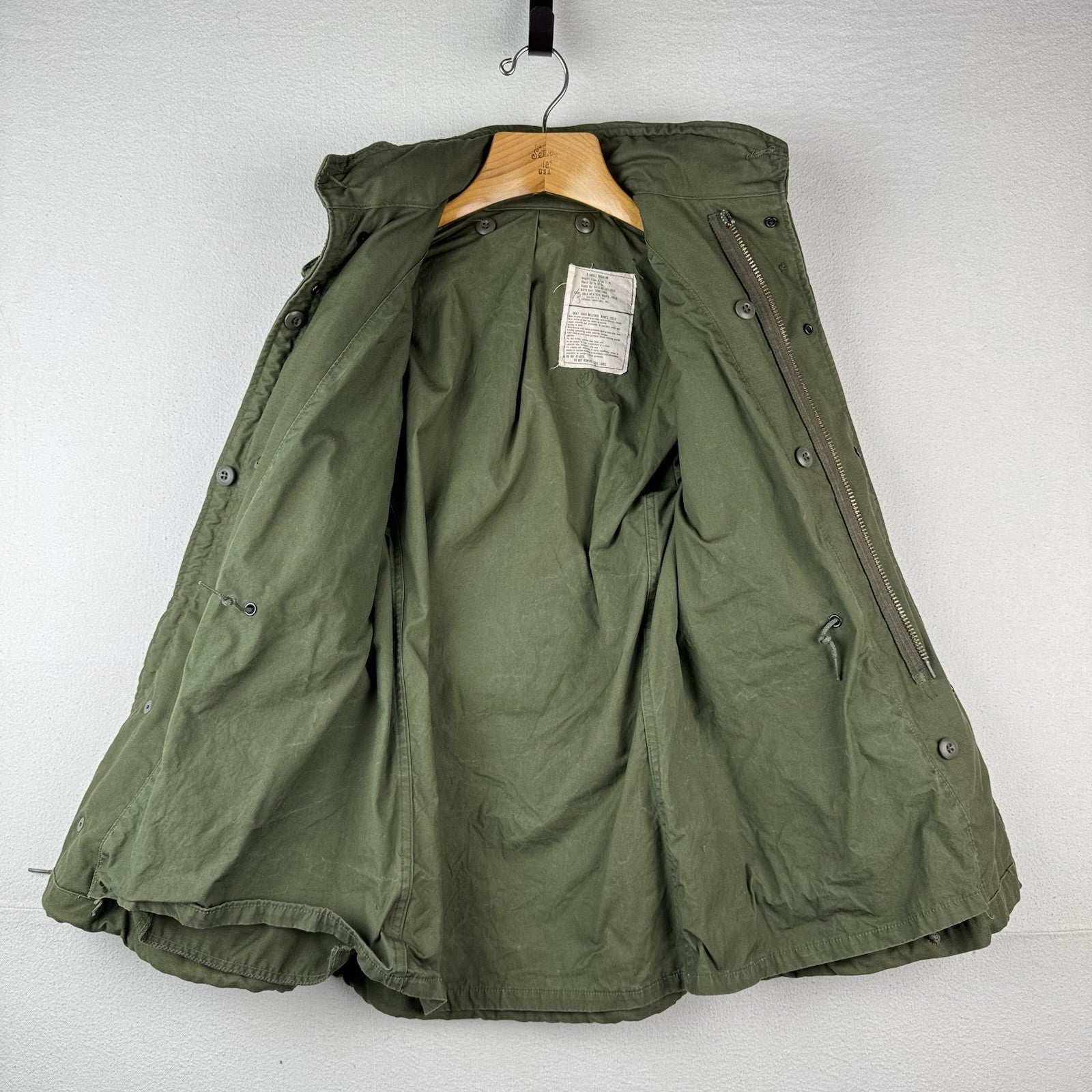 70’s Vtg Military Cold Weather Field Coat Jacket Size X-Small Regular OG-107