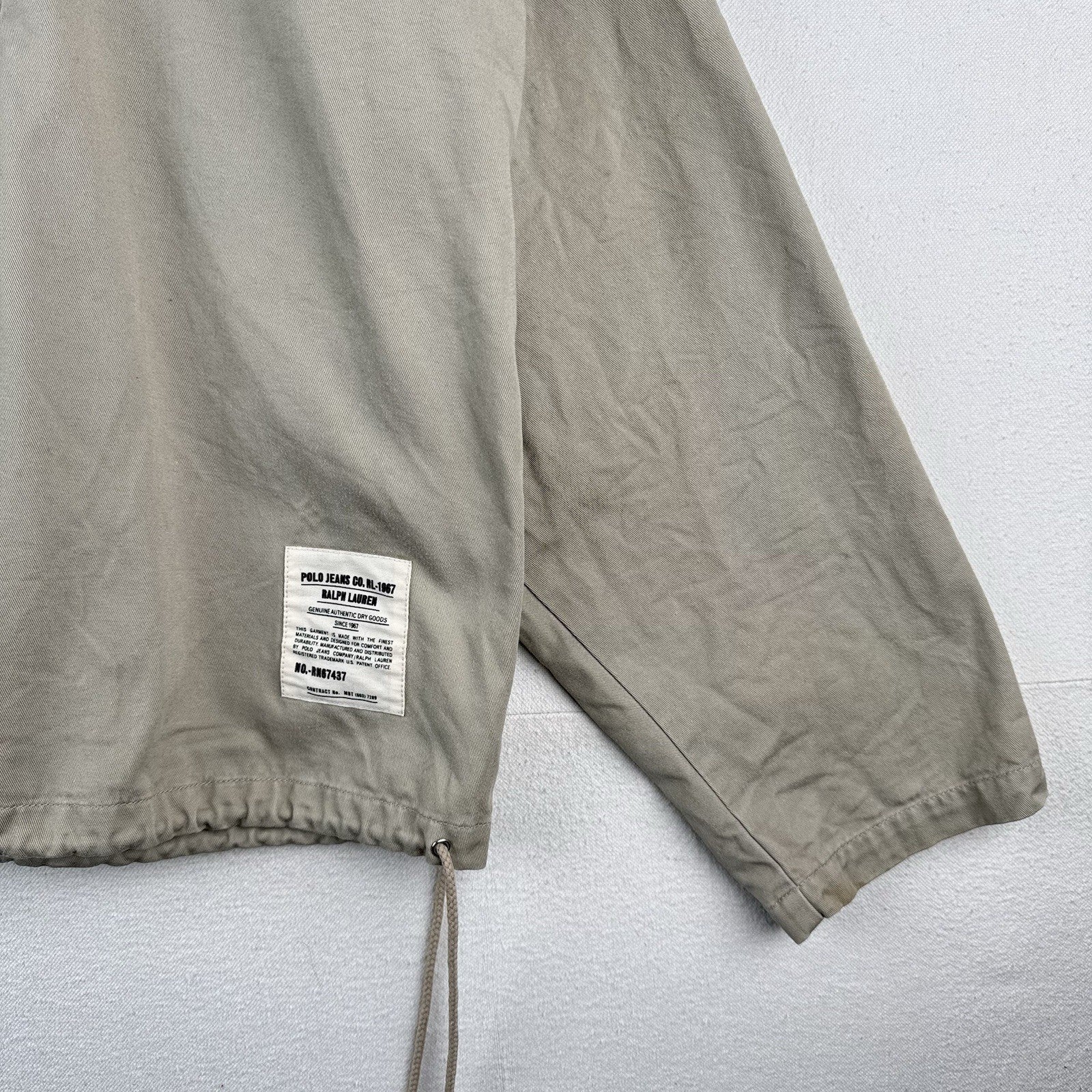 Vintage Polo Jeans Co Ralph Lauren Anorak Hoodie Mens L Tan Beige Jacket *Read