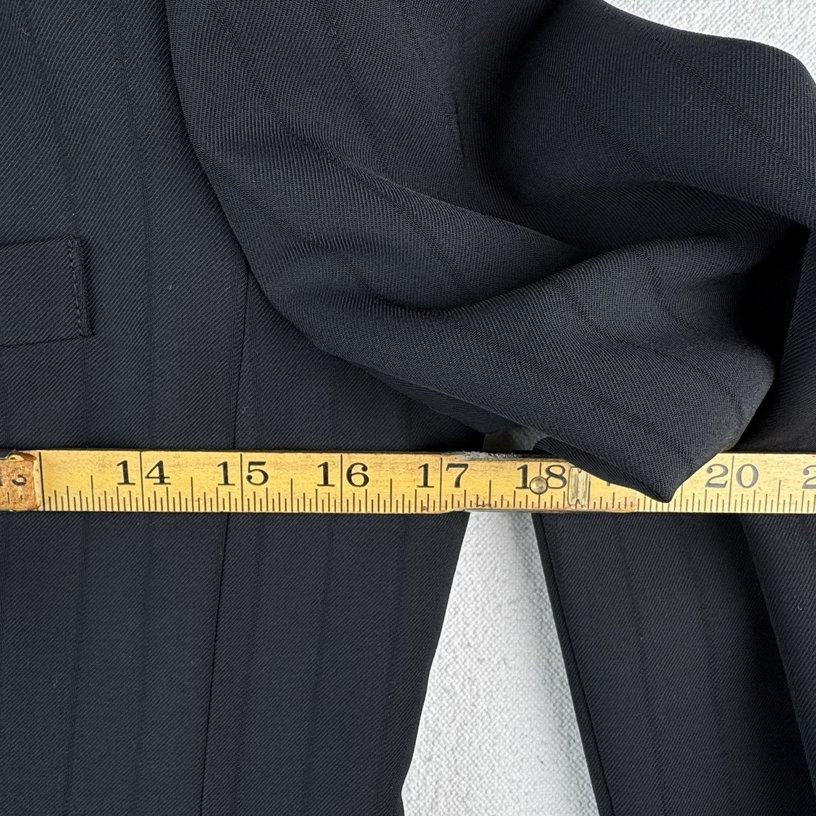 Anne Klein Women's 6 Pant Suit Two Piece Set Black Tonal Pinstripe Leg=9.5"