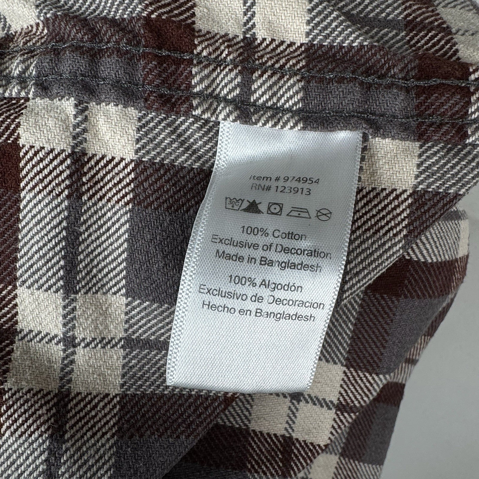 Jachs Men’s Large XL Cream Brown Gray Heritage Thick Material Flannel Button Up