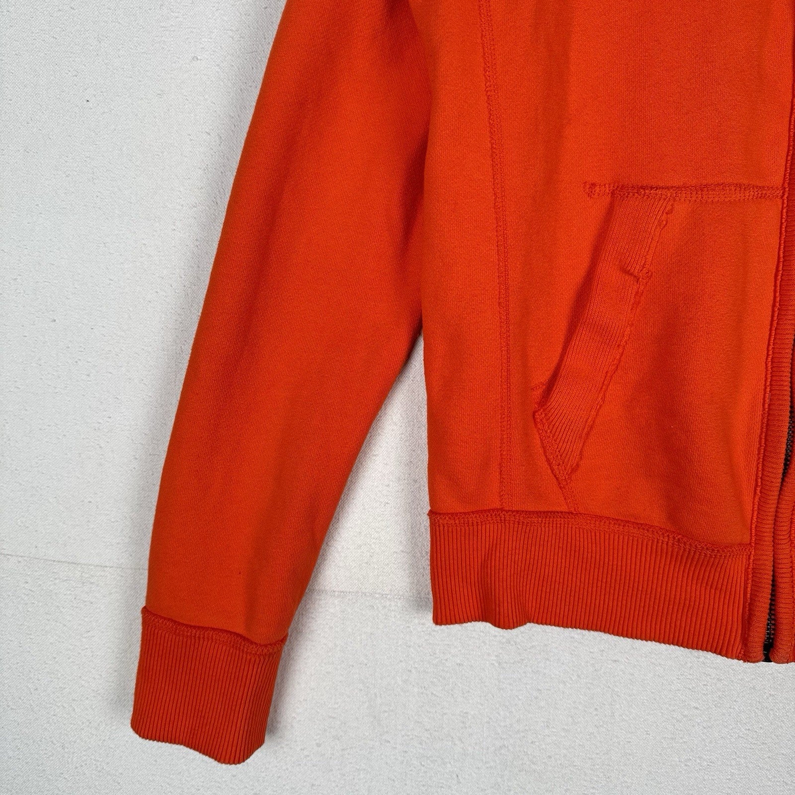 Vintage Abercrombie & Fitch NY Muscle High Cotton Zip Hoodie Orange Large