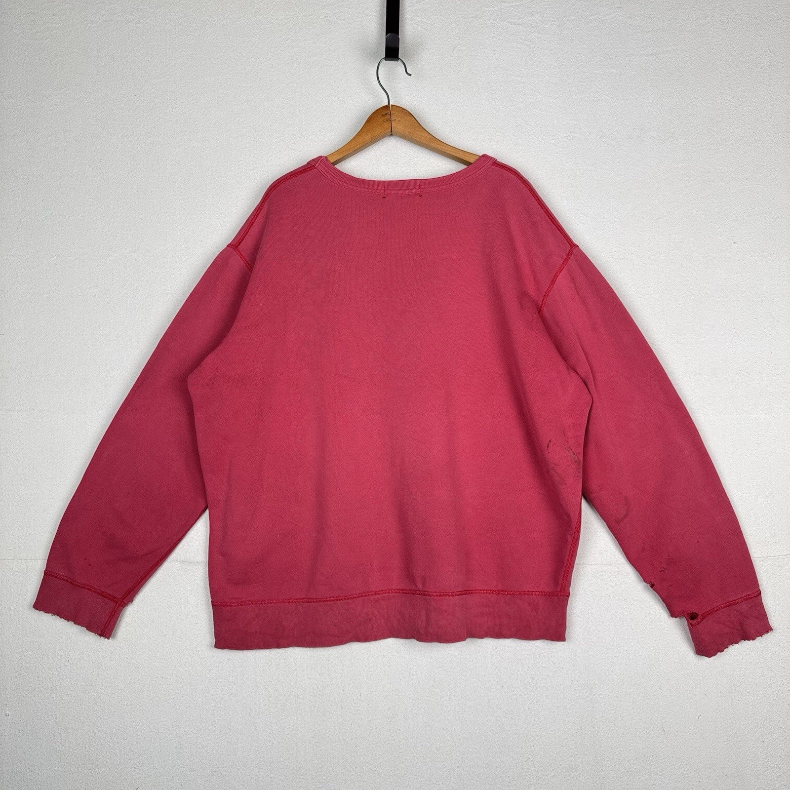 Vintage Polo Ralph Lauren Distressed Faded Pink Crewneck Sweatshirt Men’s XL