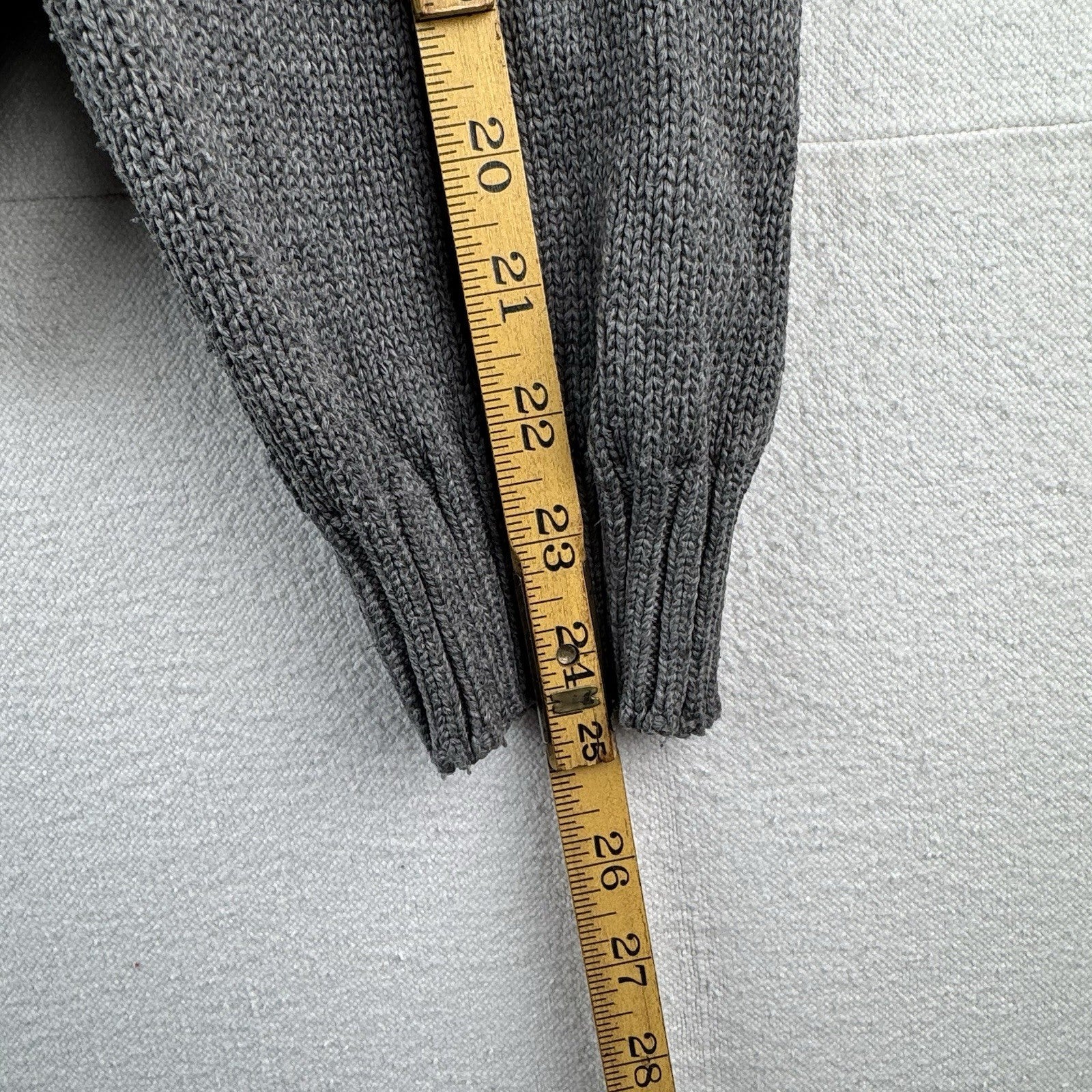 90's Vtg Polo Ralph Lauren Cotton Gray Knit Crewneck Sweater Men's 2XL Blue Pony