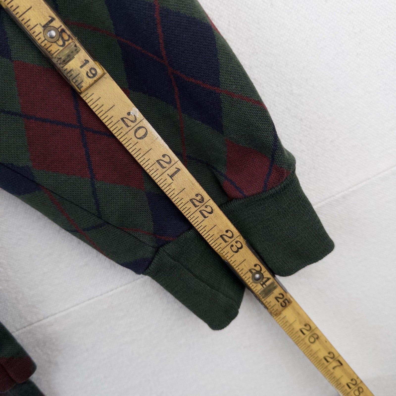 90’s Vtg Polo Ralph Lauren Shirt Mens L Navy Argyle Knit Long Sleeve Made In USA