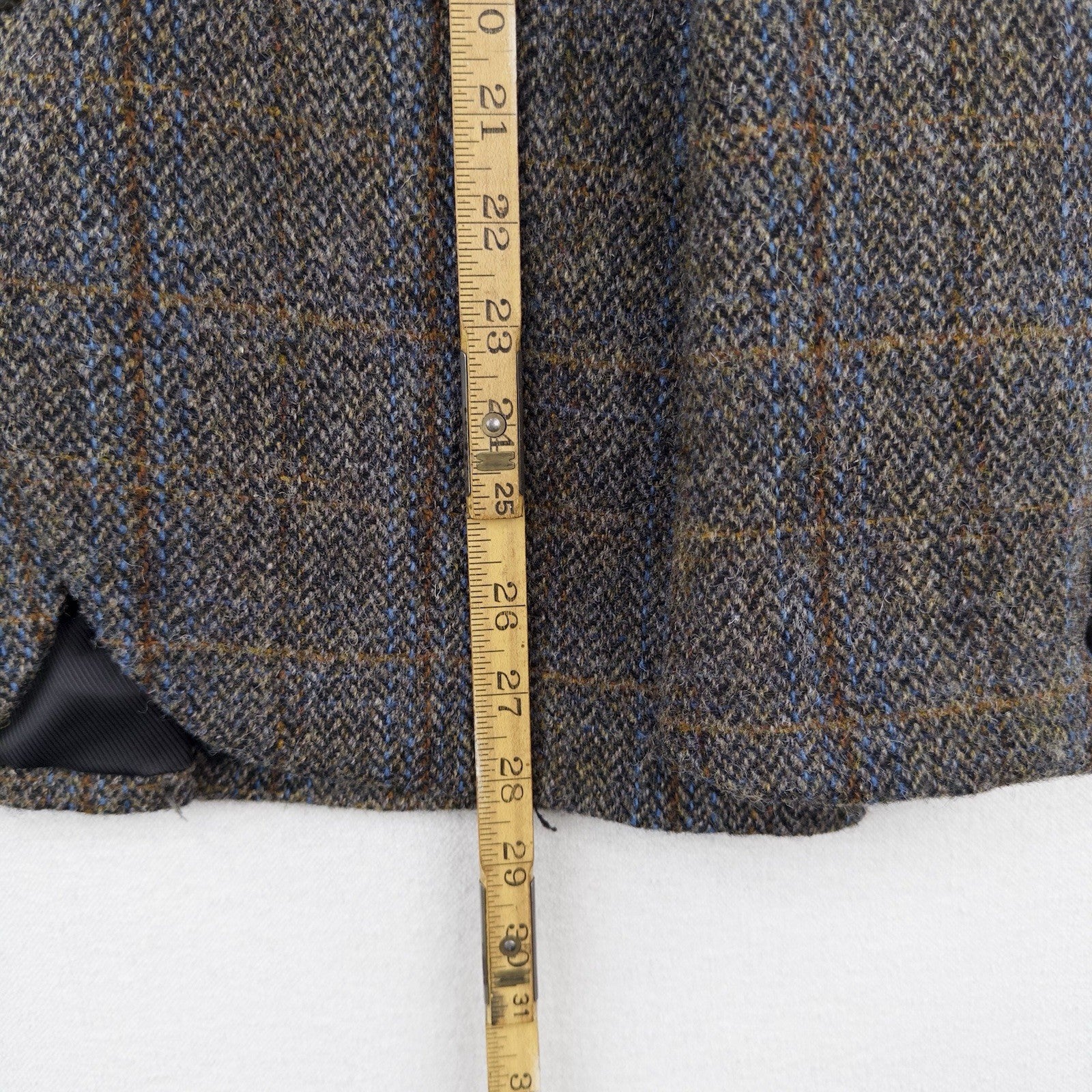Harris Tweed 100% Pure New Wool Brown Gray Herringbone XS Regular Chest 34”